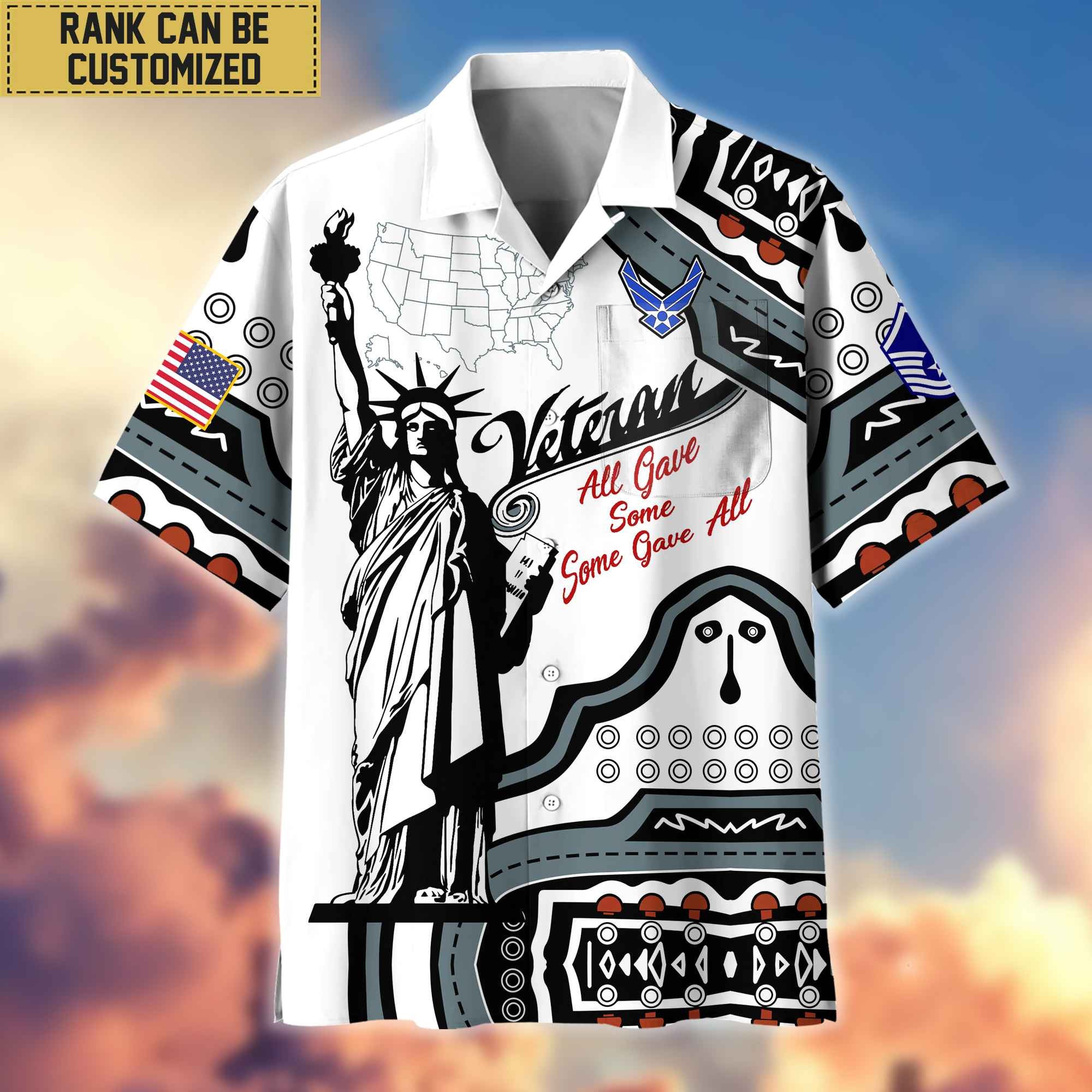 Premium Custom USAF Hawaii Shirt With Pocket, Gifts For Veterans Day, Father's Day, Gifts for Air Force Veteran VPVC400904