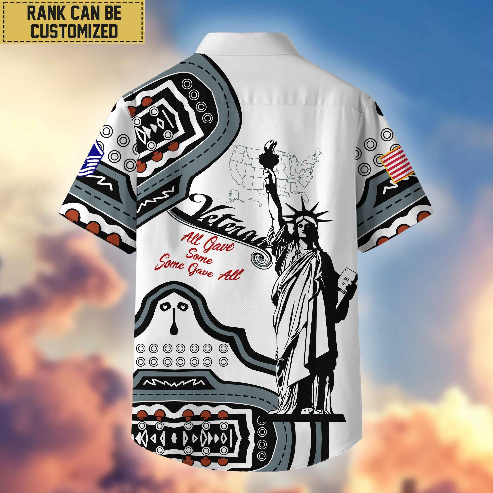 Premium Custom USAF Hawaii Shirt With Pocket, Gifts For Veterans Day, Father's Day, Gifts for Air Force Veteran VPVC400904