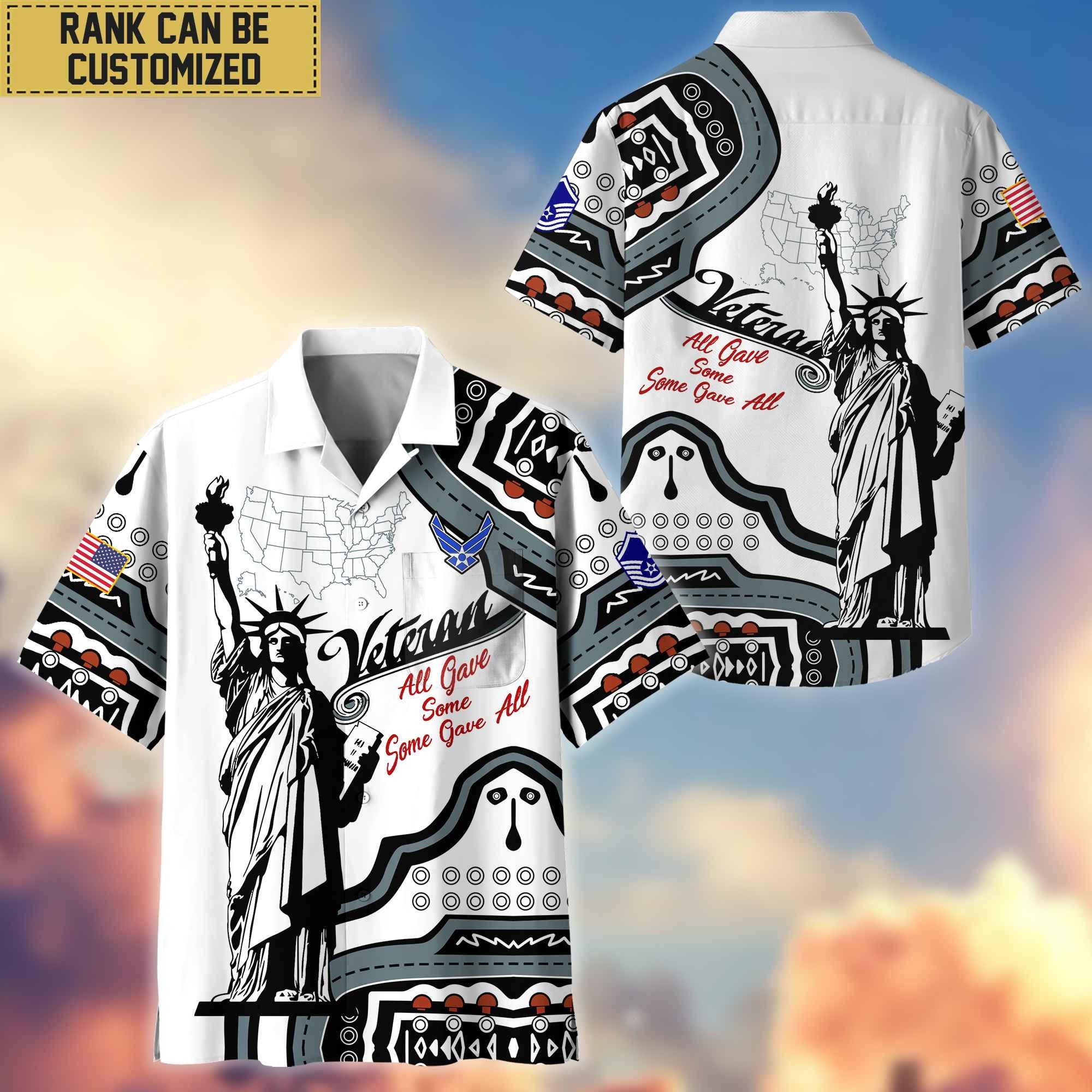 Premium Custom USAF Hawaii Shirt With Pocket, Gifts For Veterans Day, Father's Day, Gifts for Air Force Veteran VPVC400904