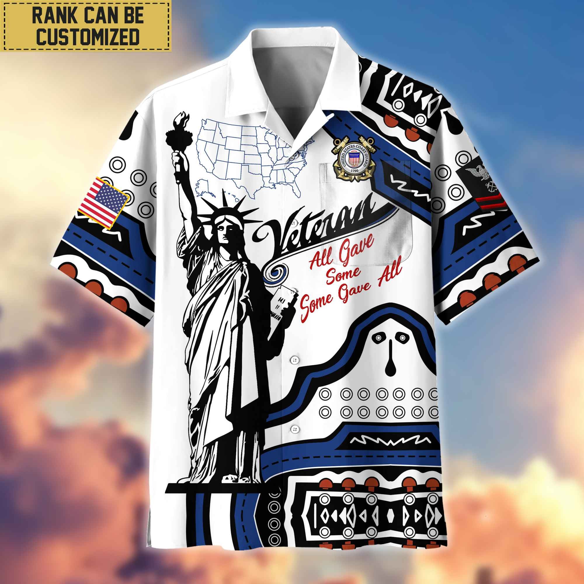 Premium Custom USCG Hawaii Shirt With Pocket, Gifts For Veterans Day, Father's Day, Gifts for Coast Guard Veteran VPVC400905