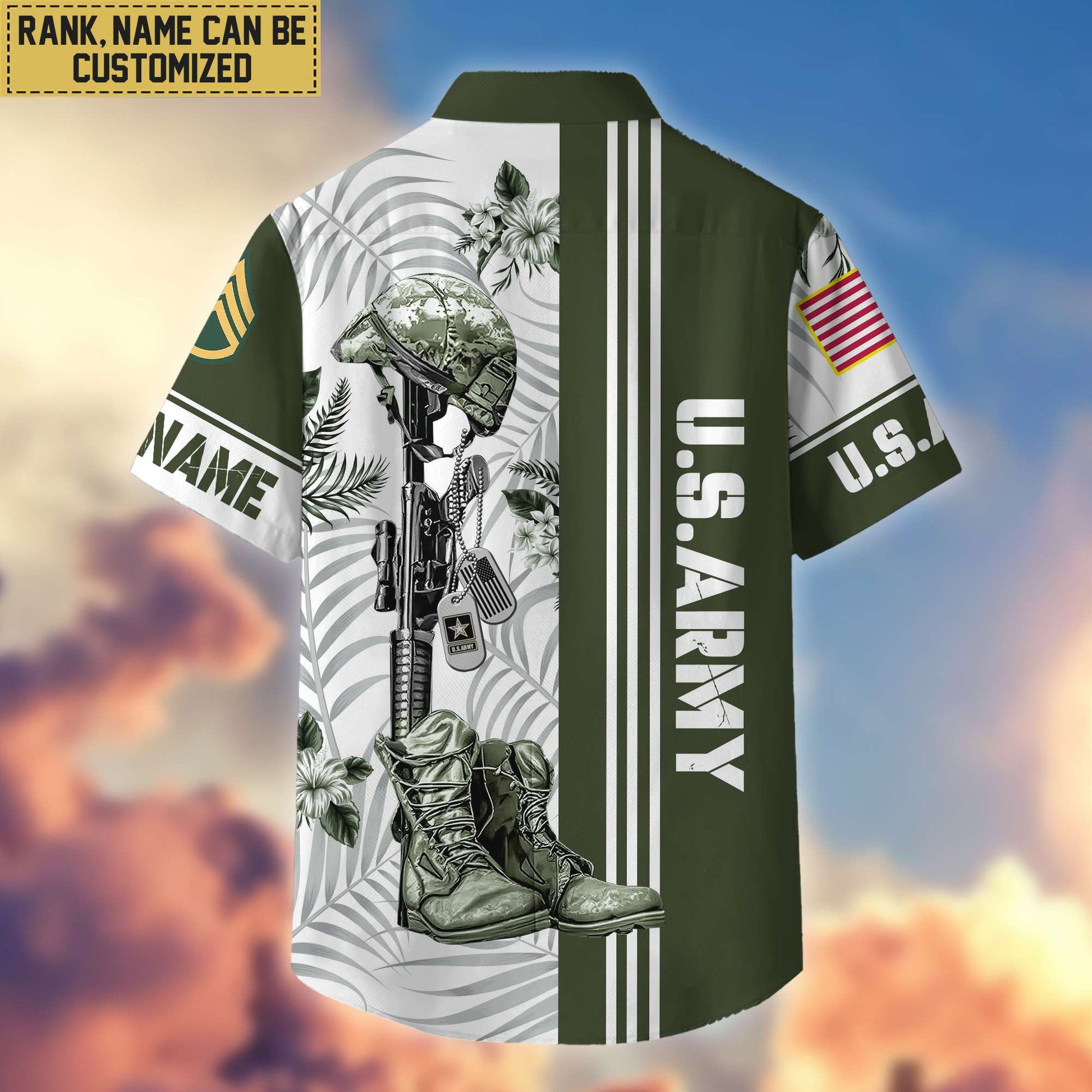 Premium Custom US Army Veteran Hawaii Shirt With Pocket, Gifts For Veterans Day, Father's Day, Gifts for Army Veteran VPVC402001