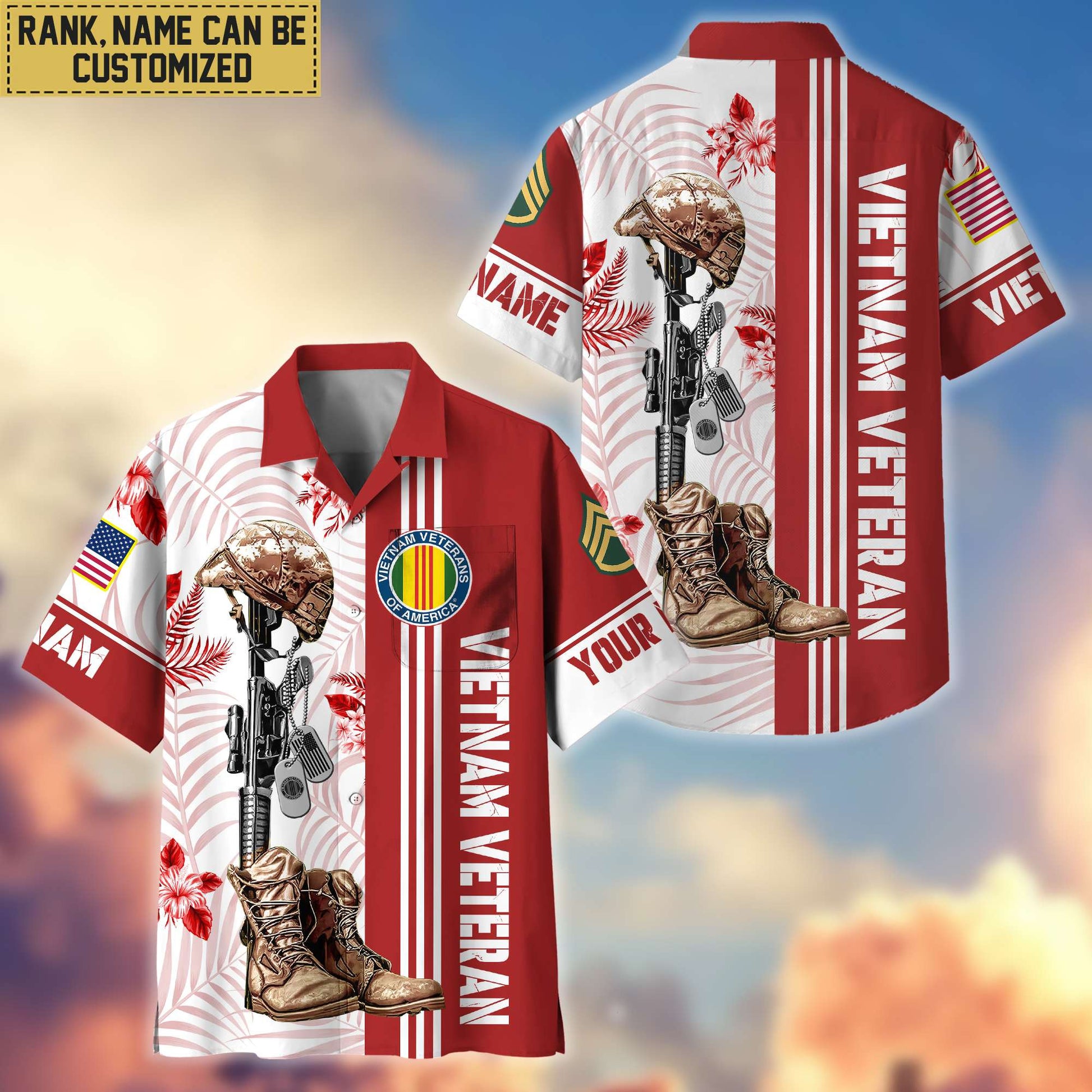 Premium Custom Vietnam Veteran Hawaii Shirt With Pocket, Gifts For Veterans Day, Father's Day, Gifts for Vietnam Veteran VPVC402006