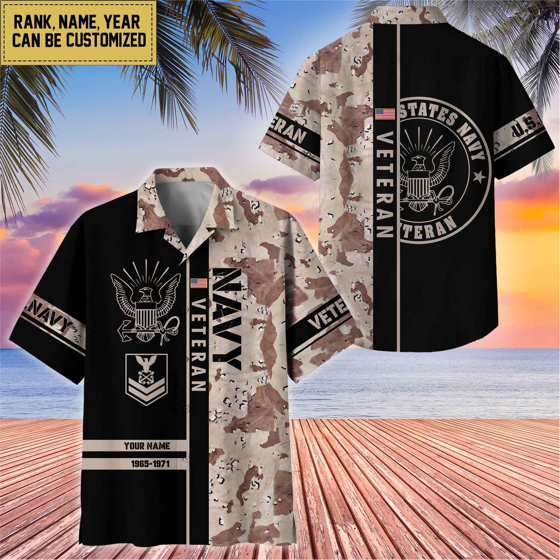Premium Personalized US Veterans Hawaii Shirt, Gifts For Dad, For Husband Veteran BPVC110701