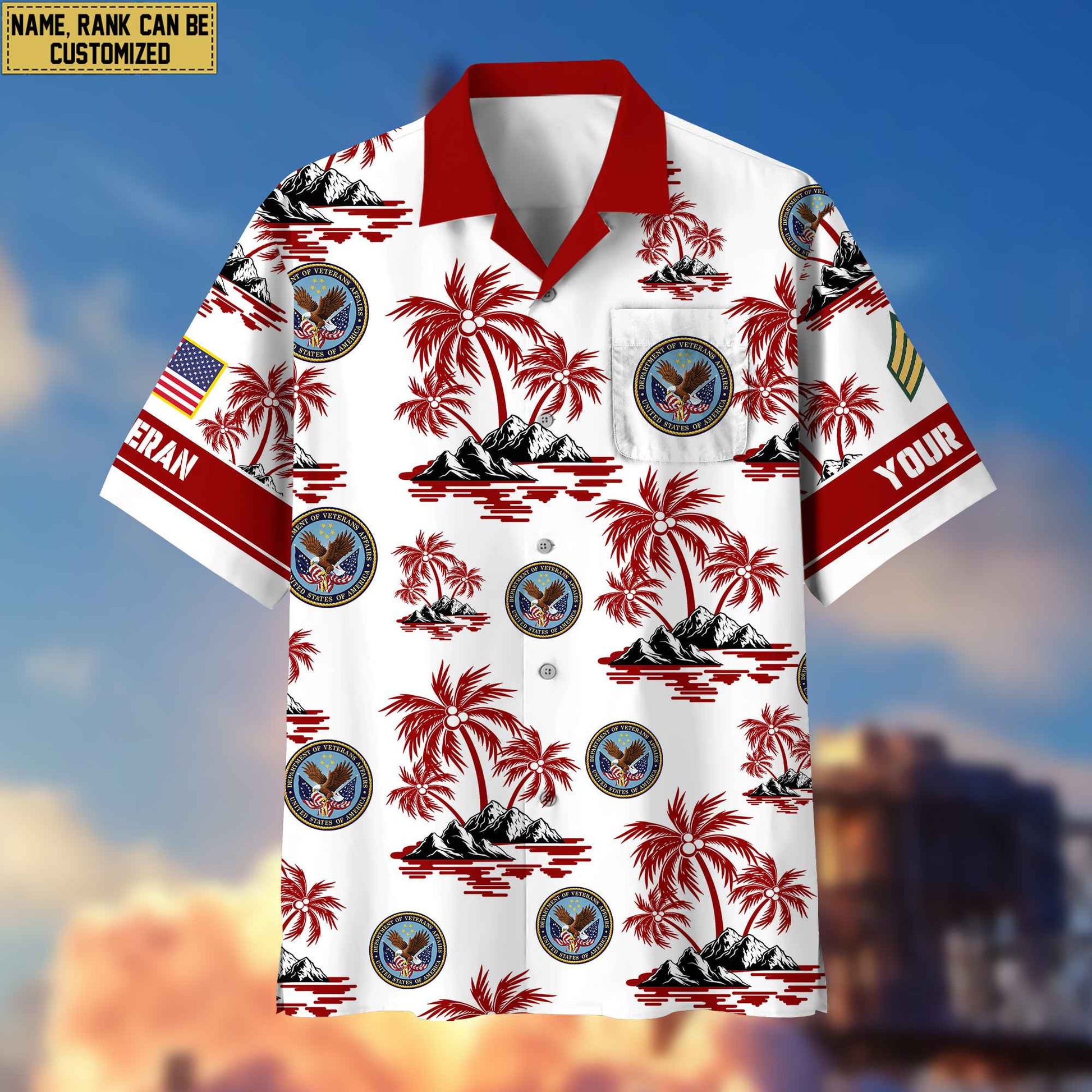 Premium Custom US Veteran Hawaiian Shirt With Pocket, Gifts For Veterans Day, Father's Day, Gifts for US Veteran VPVC401907
