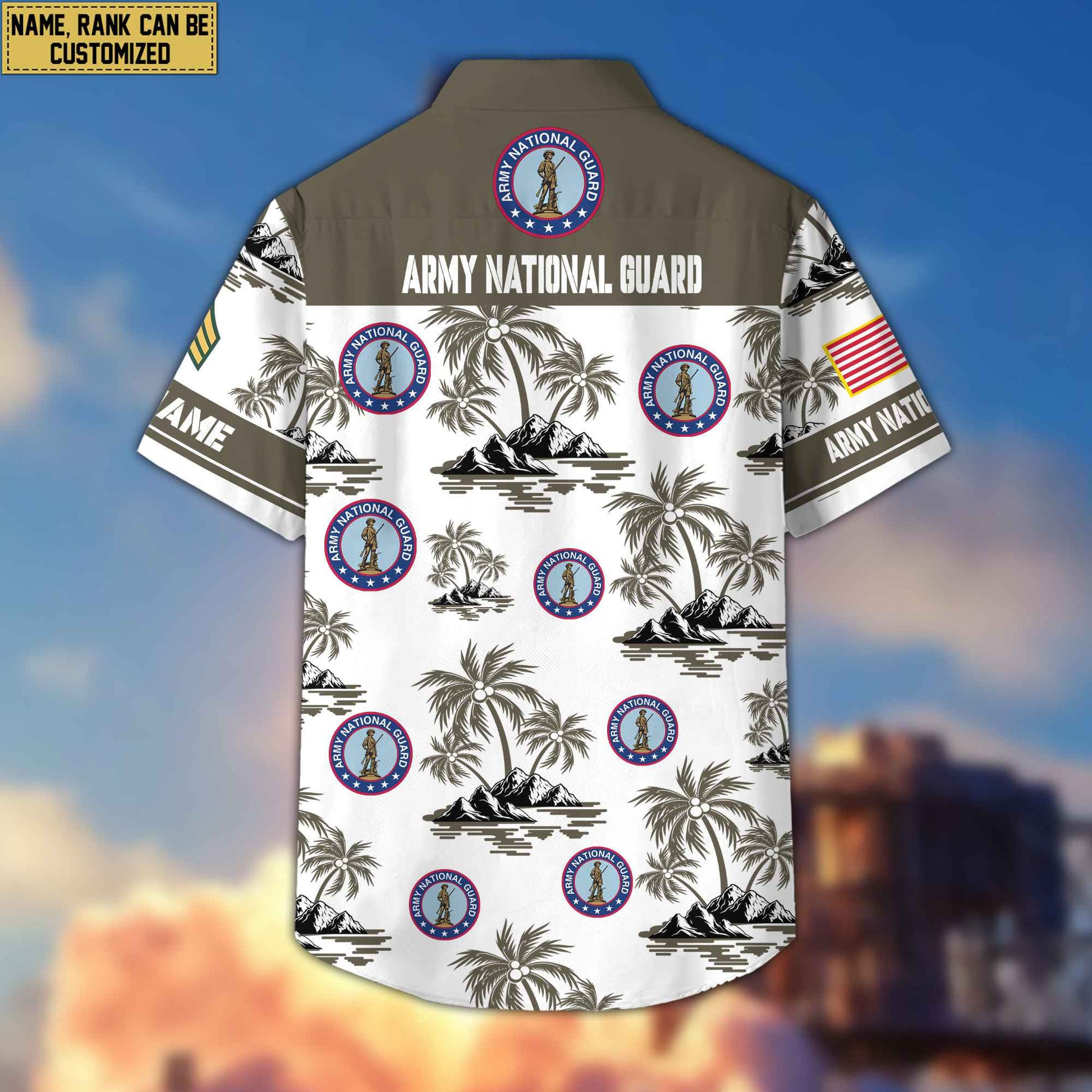 Premium Custom US Army National Guard Hawaiian Shirt With Pocket, Gifts For Veterans Day, Father's Day, Gifts for Army National Guard Veteran VPVC401909