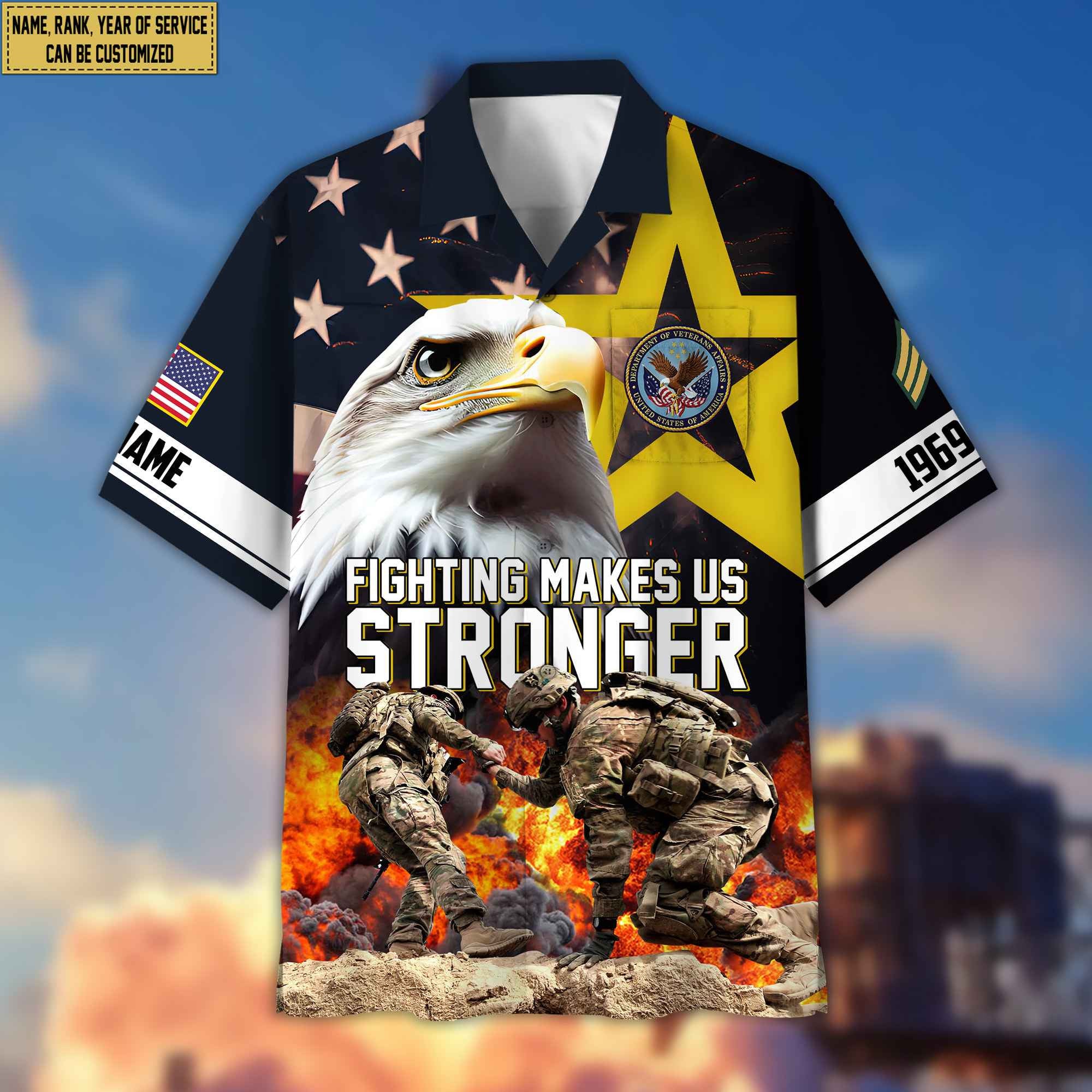 Premium Custom Rank, Name, US Veteran Hawaiian Shirt With Pocket, Gifts for US Veteran, Gifts For Dad, For Husband Veteran VPVC402207