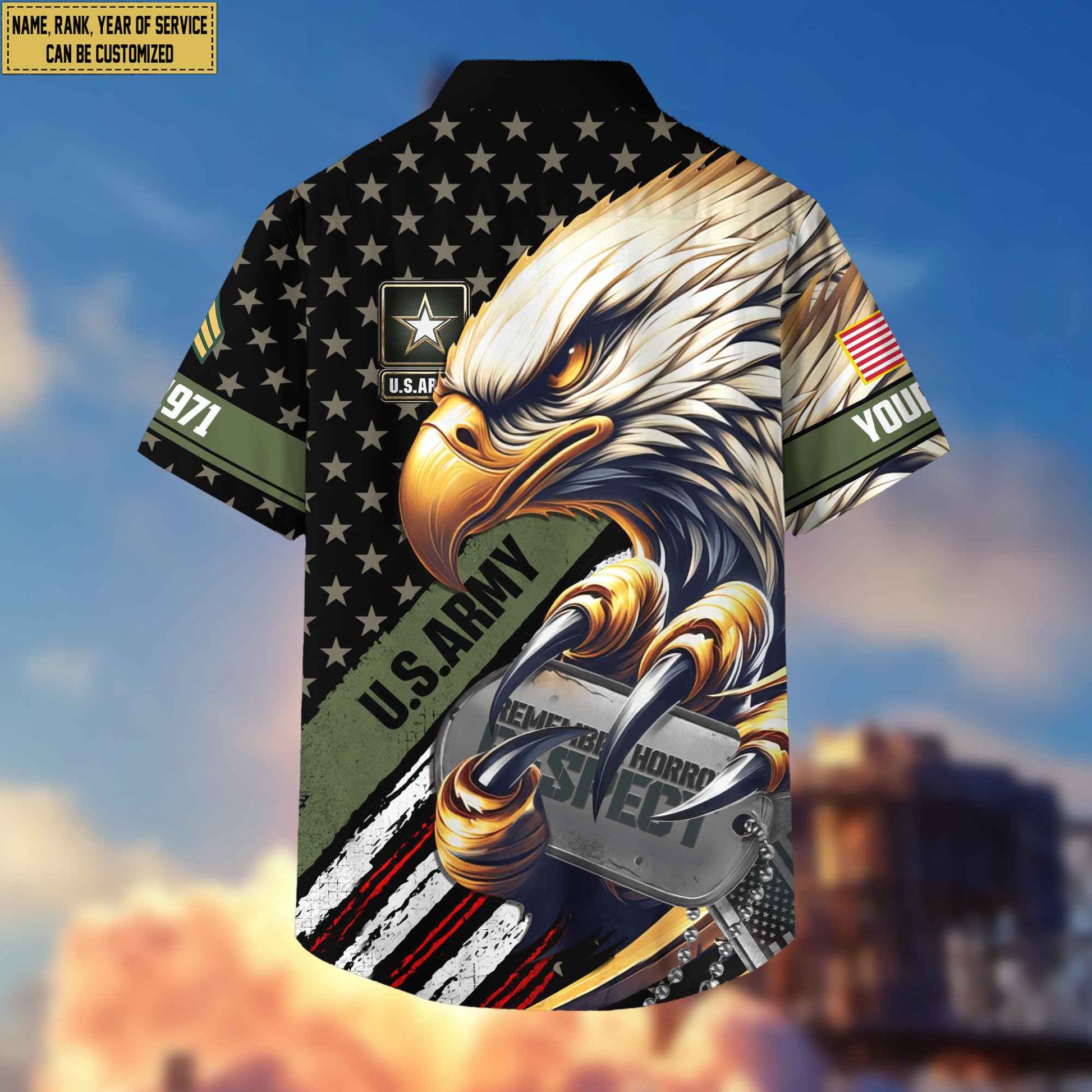Premium Custom Rank, Name, US Army Veteran Hawaiian Shirt With Pocket, Gifts for Army Veteran, Gifts For Veterans Day, Father's Day VPVC402301