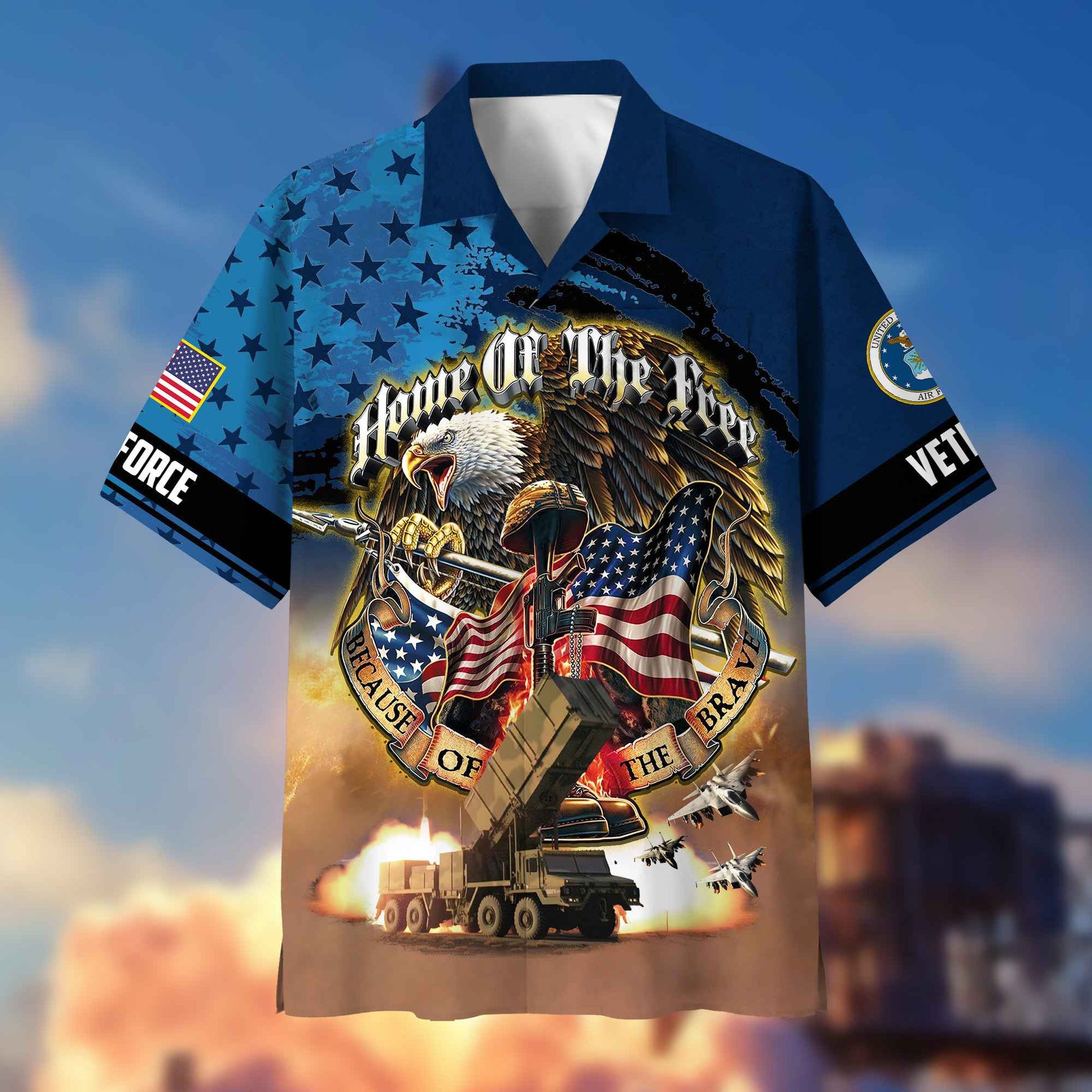 USAF Hawaiian Shirt With Pocket, Gifts For Dad, For Husband, Gifts For Air Force Veteran VPVC402904