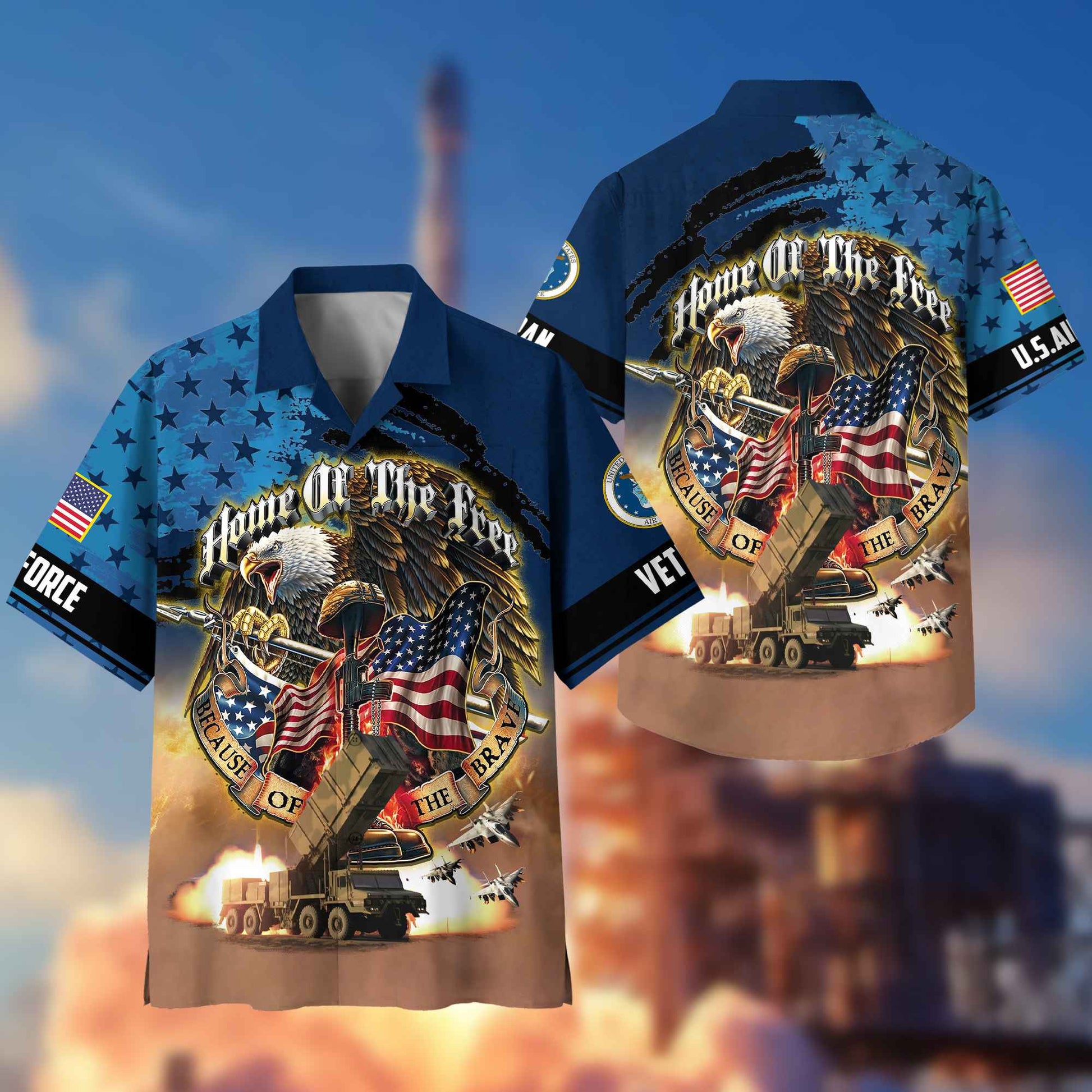 USAF Hawaiian Shirt With Pocket, Gifts For Dad, For Husband, Gifts For Air Force Veteran VPVC402904