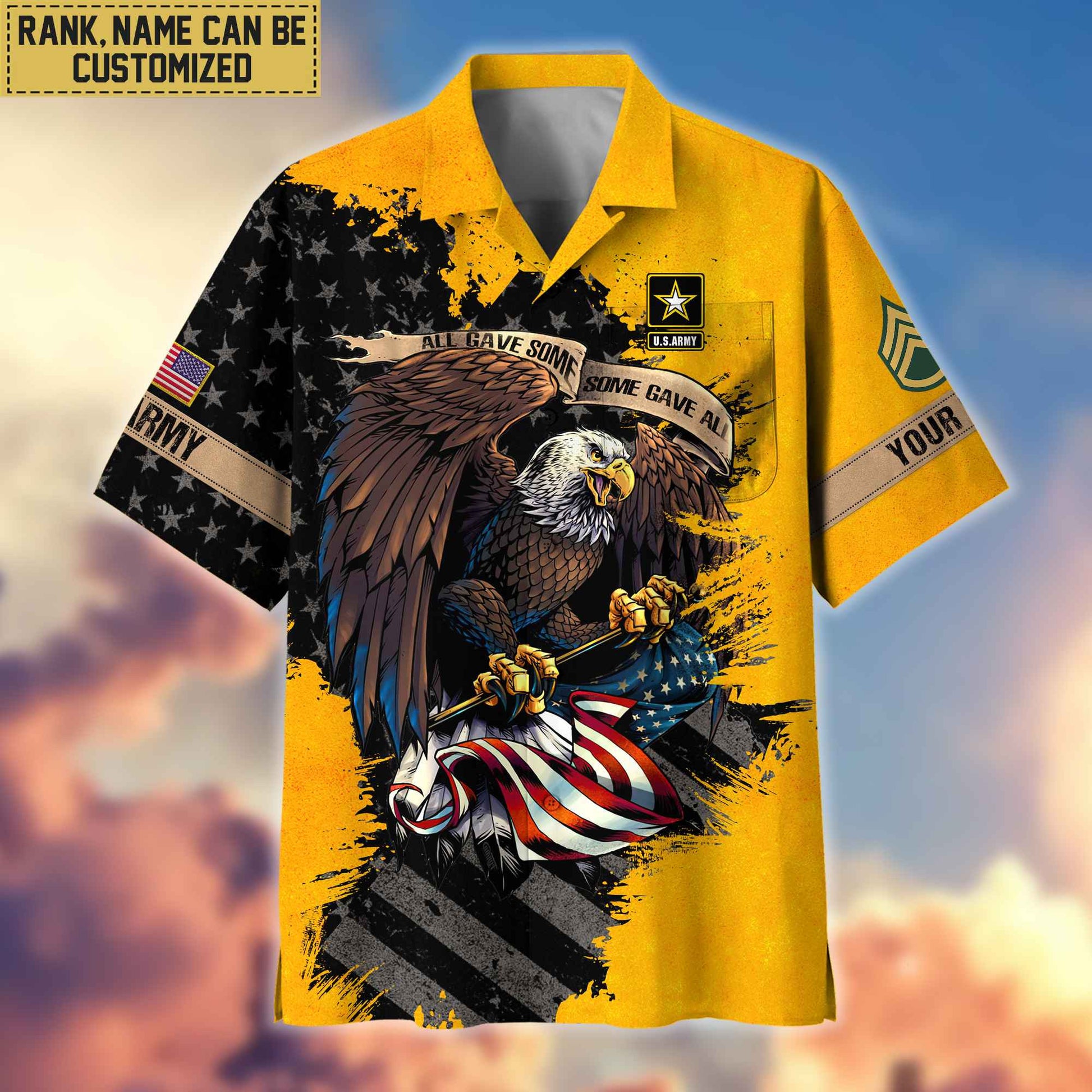 Premium Custom Name, Rank US Army Veteran Hawaiian Shirt With Pocket, Gifts For Veterans Day, Father's Day, Gifts For US Army Veteran VPVC402701