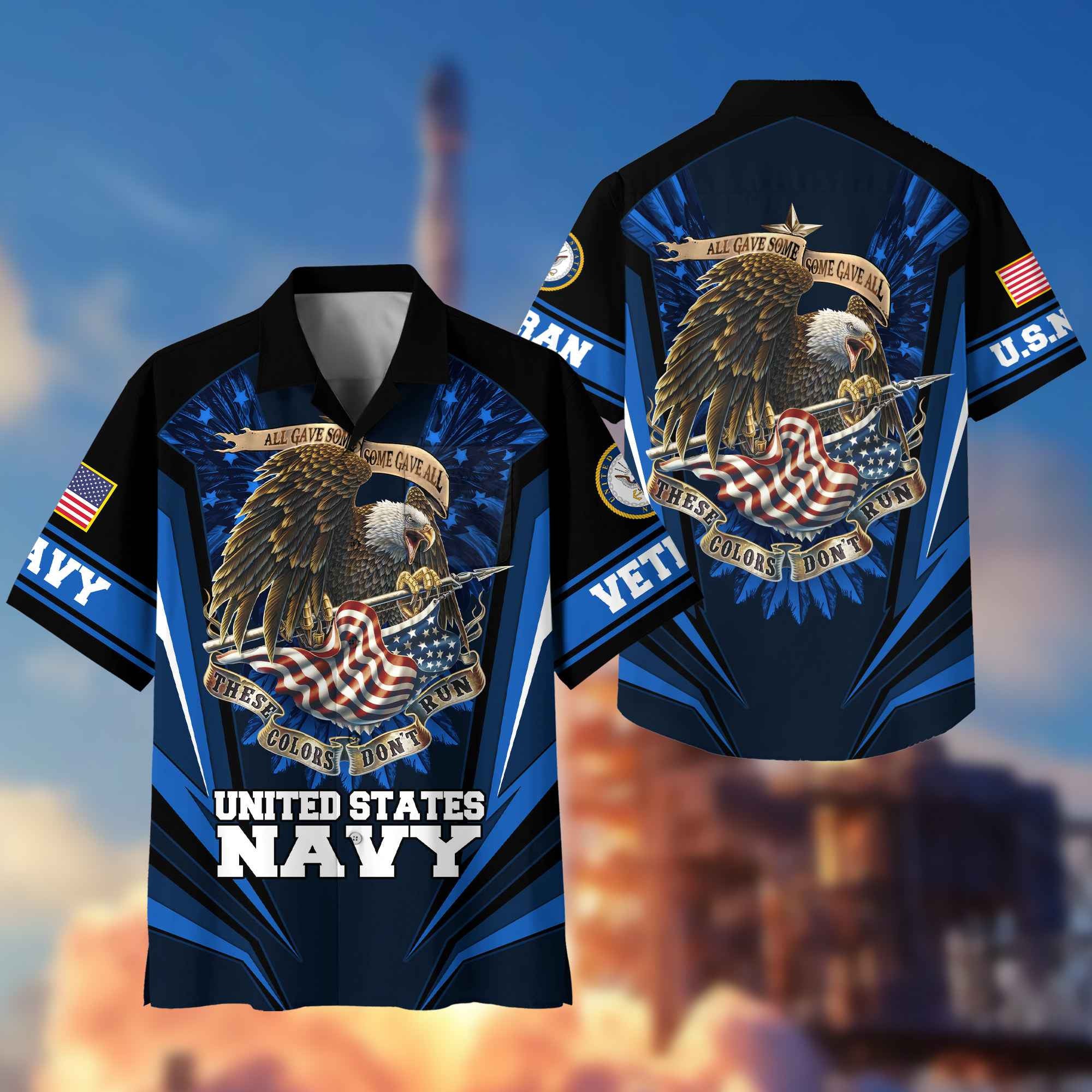 US Navy Hawaiian Shirt With Pocket Gifts For US Navy Veteran, Gifts For Veterans Day, Father's Day VPVC403002