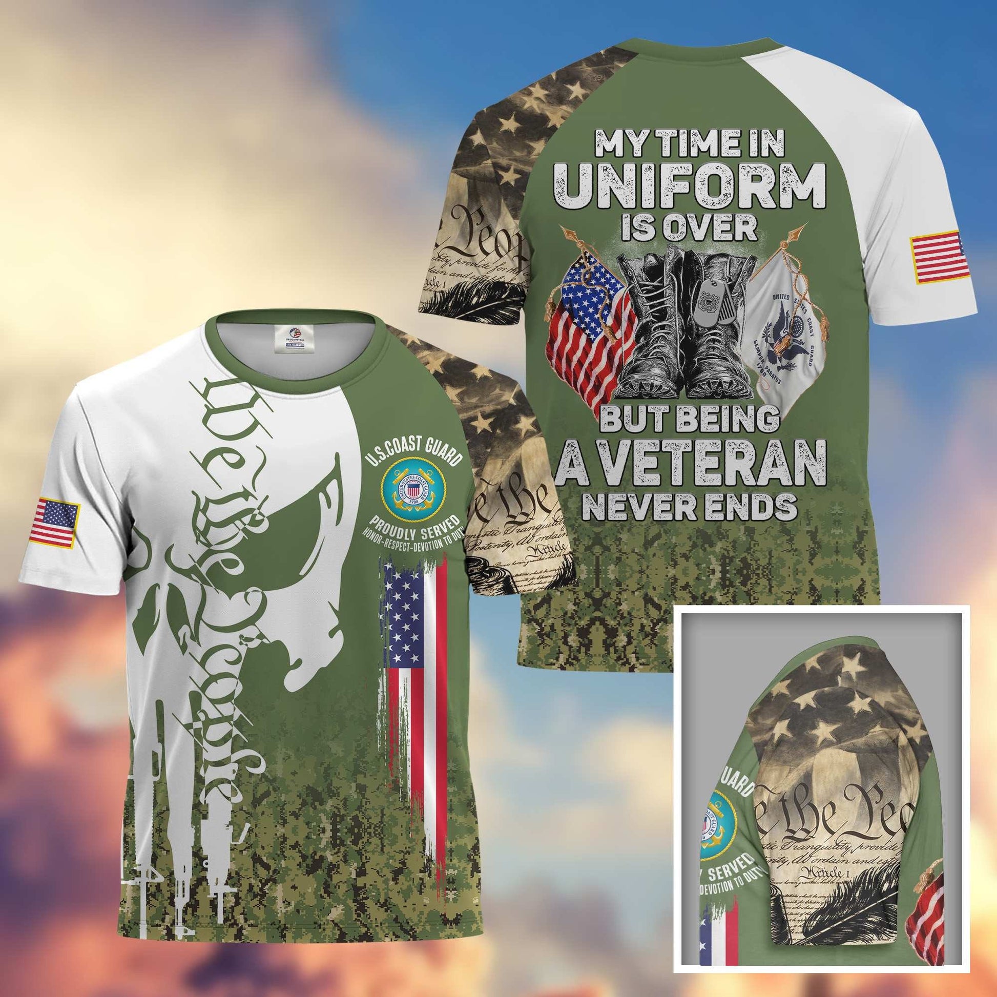 Premium My Time In Uniform Is Over But Being A Veteran Never Ends US Veterans T-Shirt APHN300701