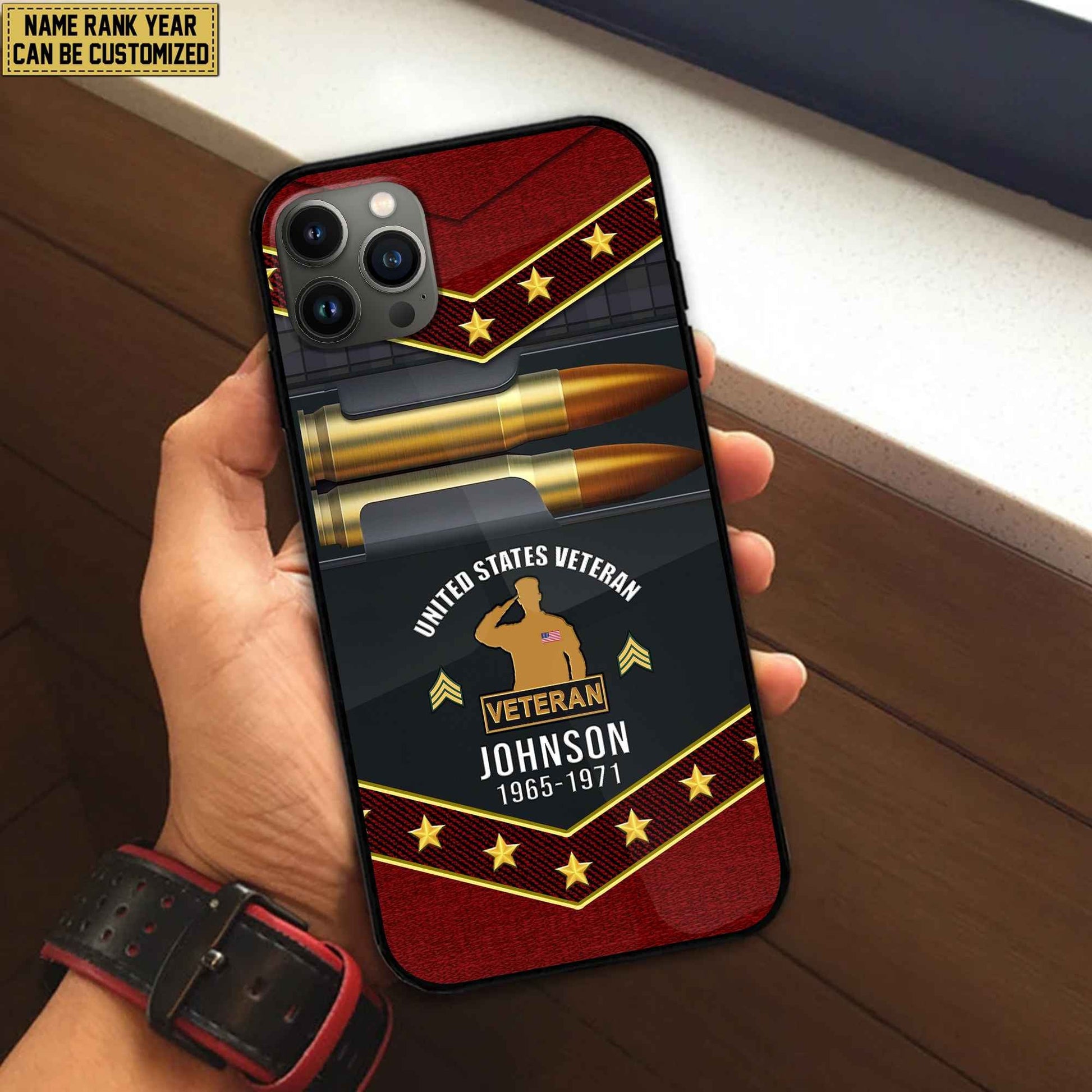 Premium Custom Name, Rank US Veteran Phone Case, Gifts For US Veteran, Gifts For Veterans Day, Father's Day VPVC500707