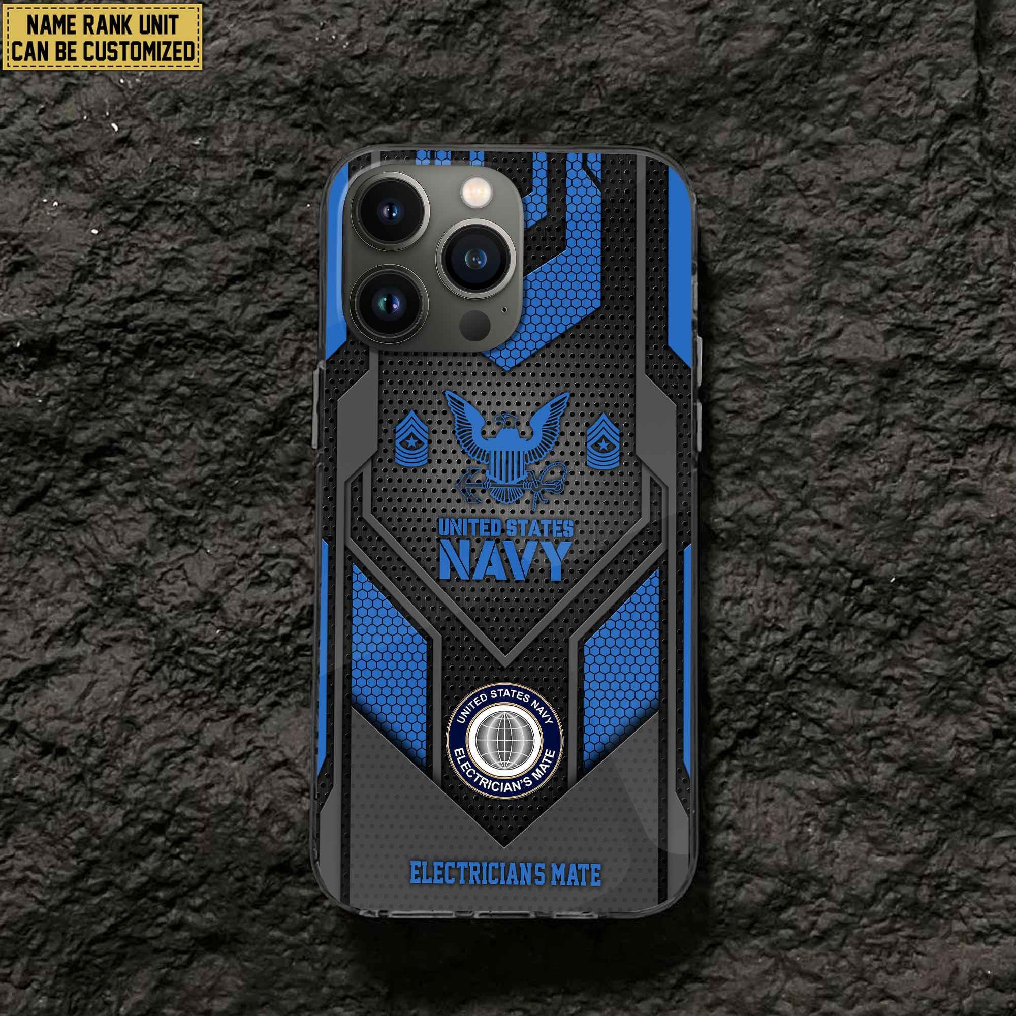 Premium Custom Name, Rank US Navy Veteran Phone Case, Gifts For Navy Veteran VPVC500202