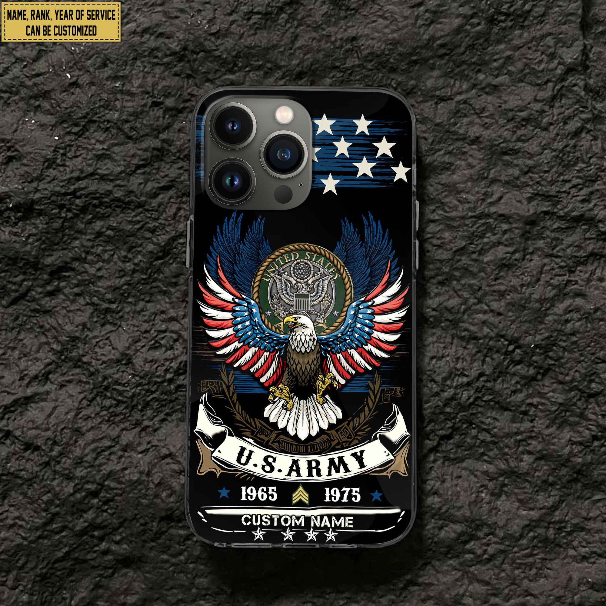 Premium Custom Name, Rank Army Veteran Phone Case, Gifts For Army Veteran, Gifts For Dad, For Husband VPVC500501