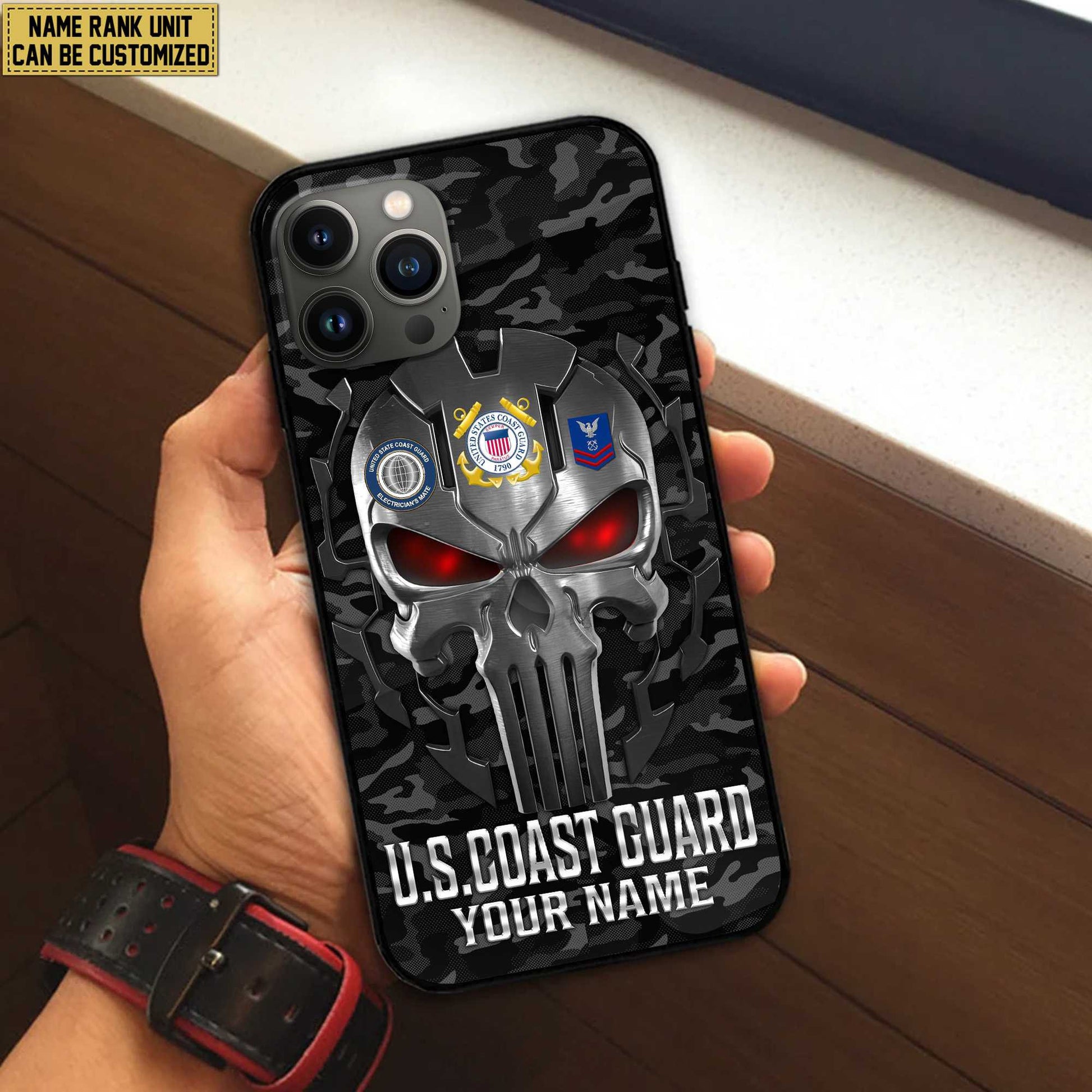 Premium Custom Name, Rank USCG Veteran Phone Case, Gifts For Coast Guard Veteran, Gifts For Dad, For Husband VPVC500905