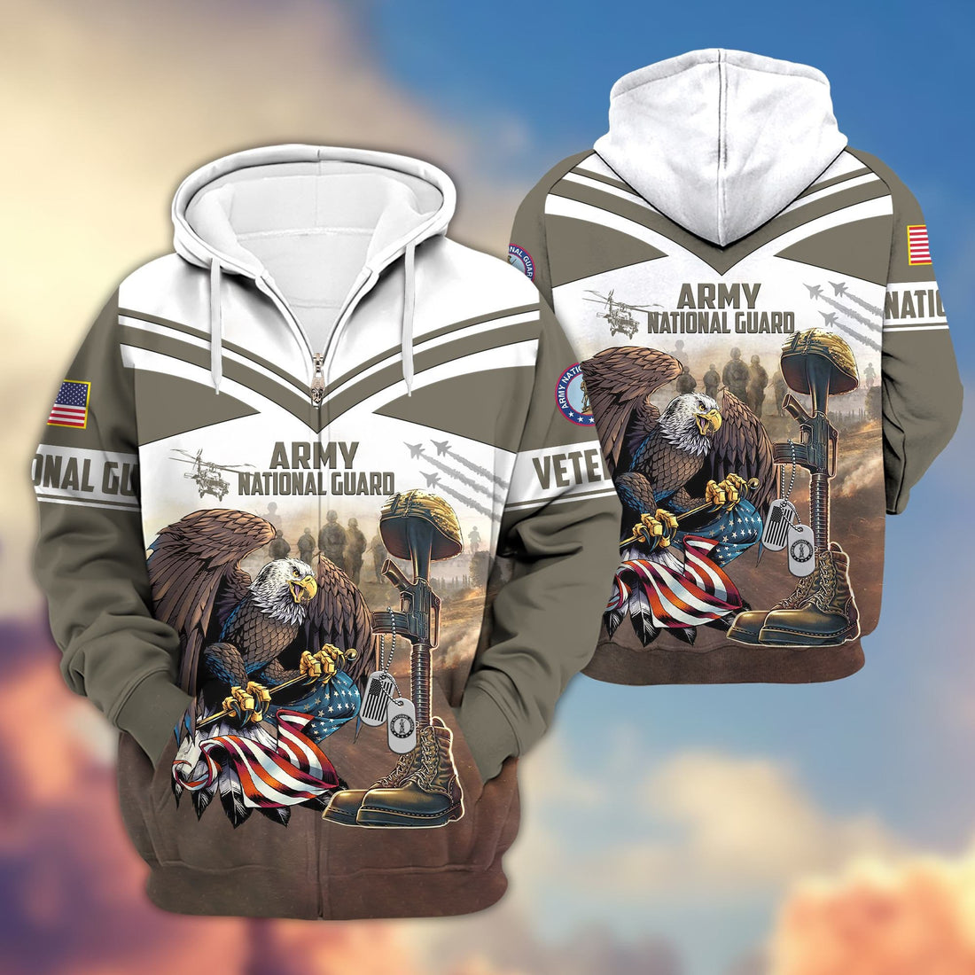 Premium Army National Guard Veteran Zip Hoodie VPVC602504
