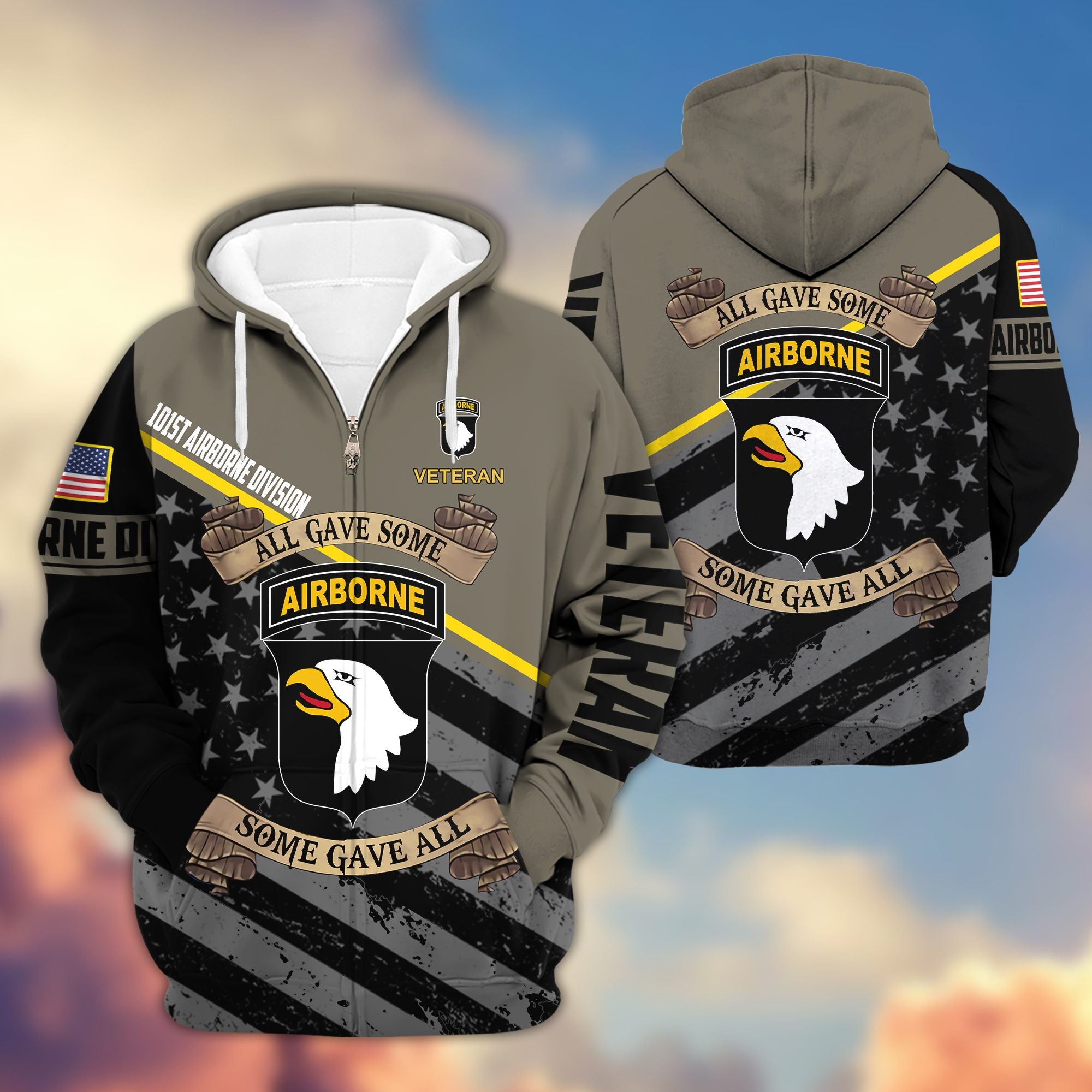 Premium 101st Airborne Division Veteran Zip Hoodie VPVC603103