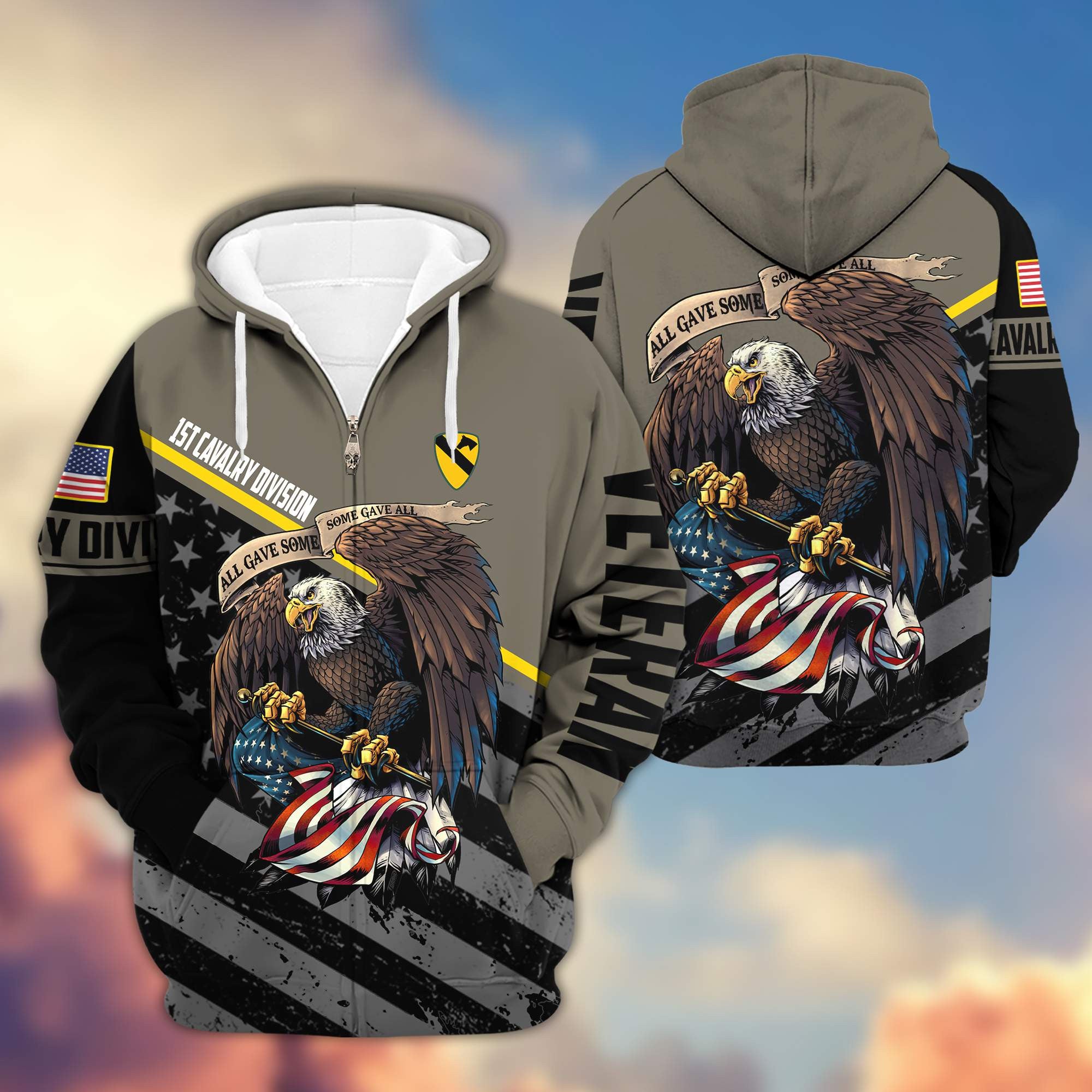 Premium 1st Cavalry Division Veteran Zip Hoodie VPVC603201