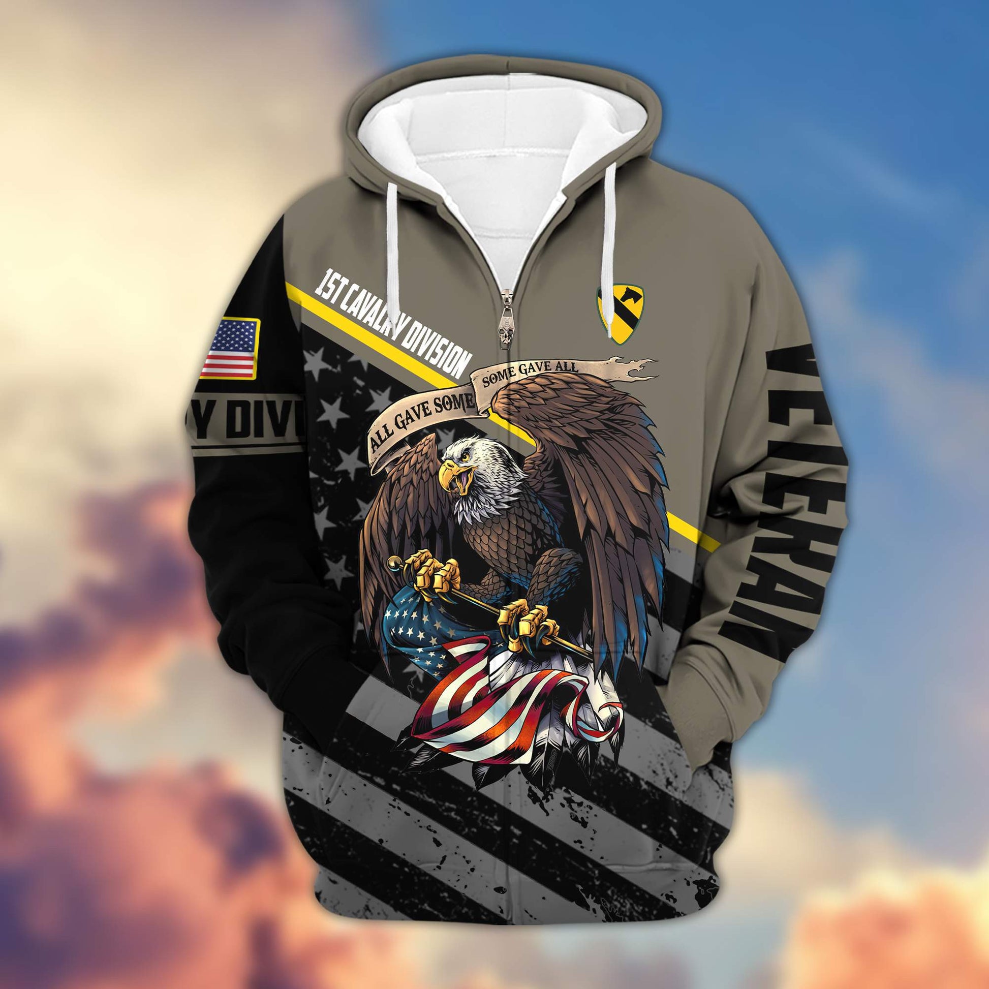 Premium 1st Cavalry Division Veteran Zip Hoodie VPVC603201