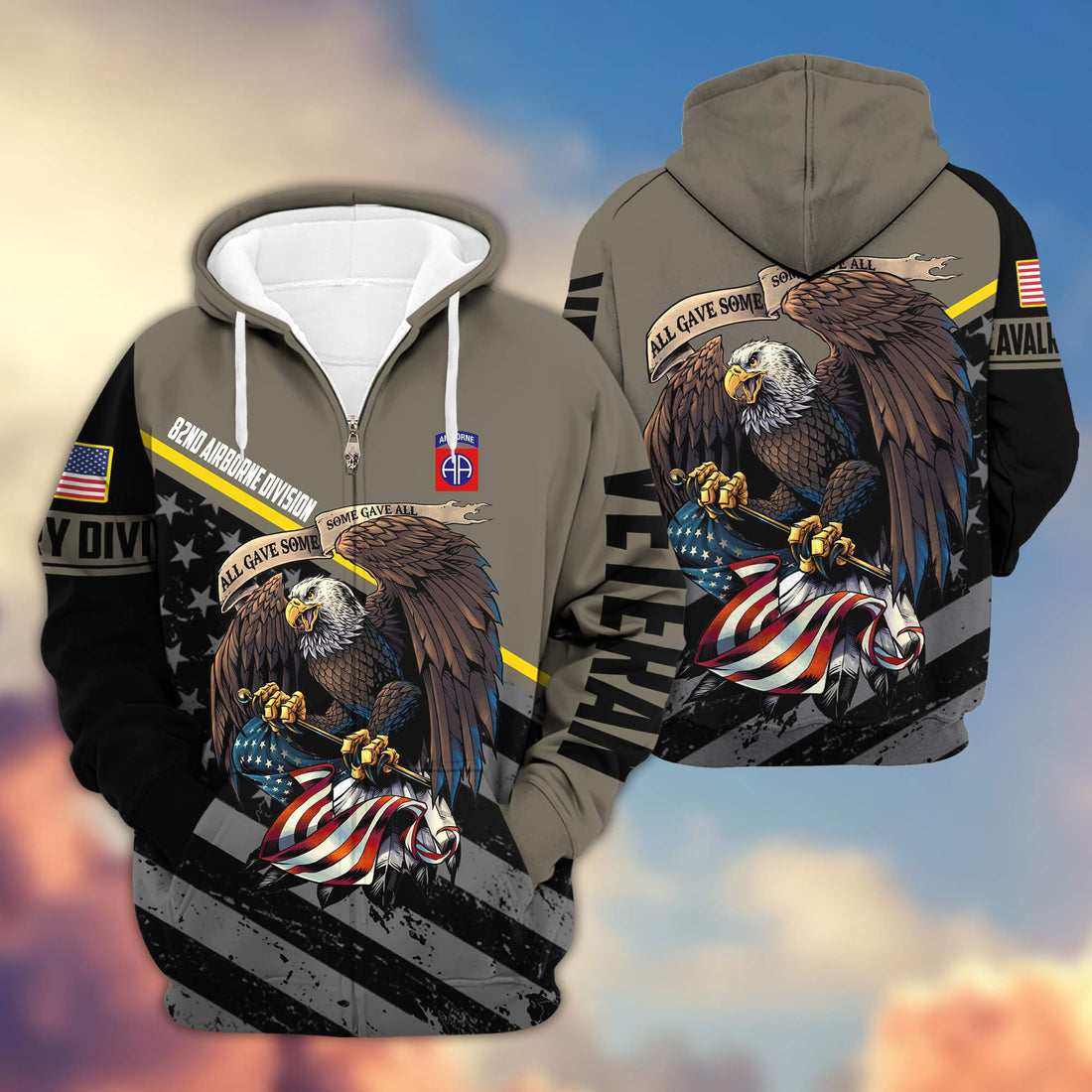 Premium 82nd Airborne Division Veteran Zip Hoodie VPVC603202