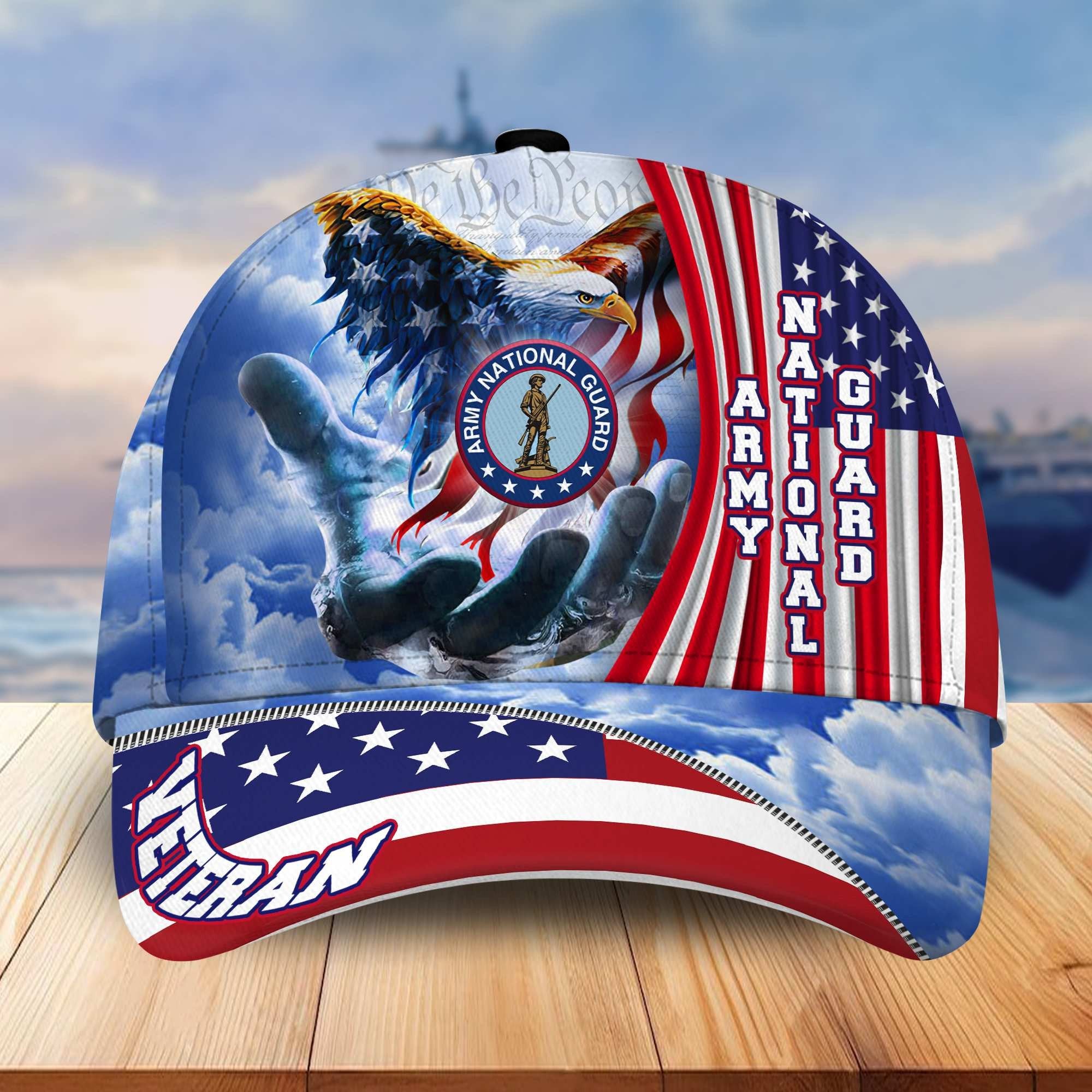 Premium Army National Guard Veteran Cap, Gifts for Dad, for Husband VPVC003204