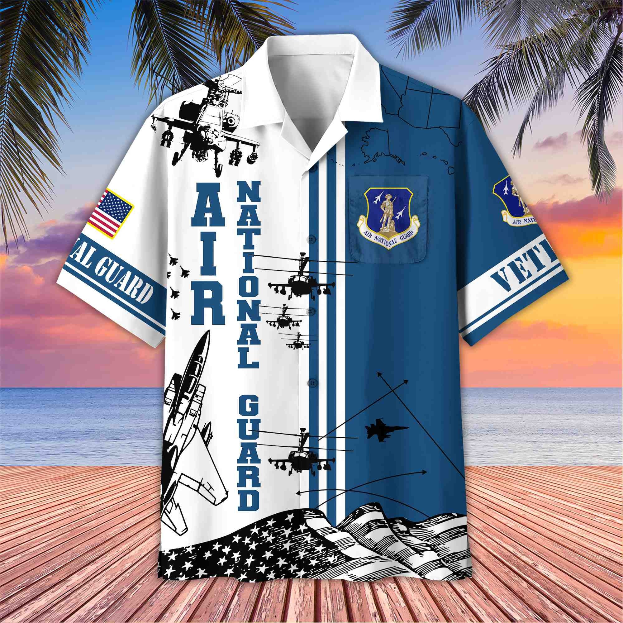 Premium Air National Guard Veteran Hawaiian Shirt With Pocket, Gifts for US Veteran, Gifts For Dad, For Husband VPVC403405