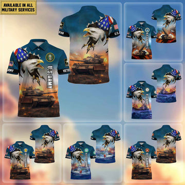 Premium US Veterans Polo Shirt, Gifts For Veterans Day, Gifts For Dad, Gifts For Husband Veteran APHN060811