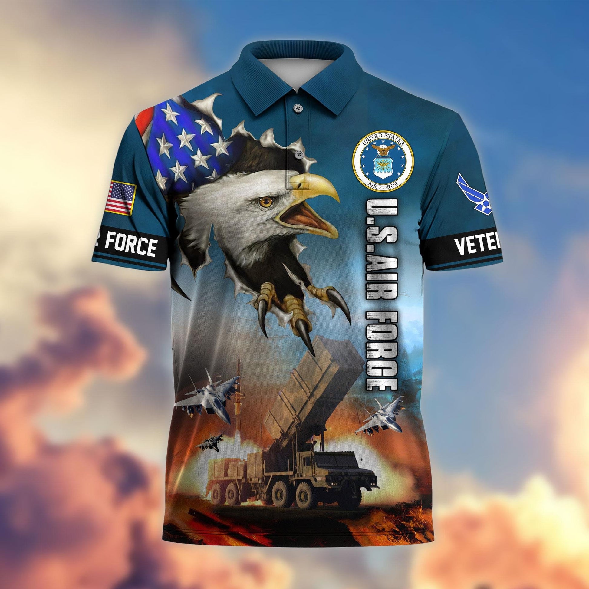 Premium US Veterans Polo Shirt, Gifts For Veterans Day, Gifts For Dad, Gifts For Husband Veteran APHN060811