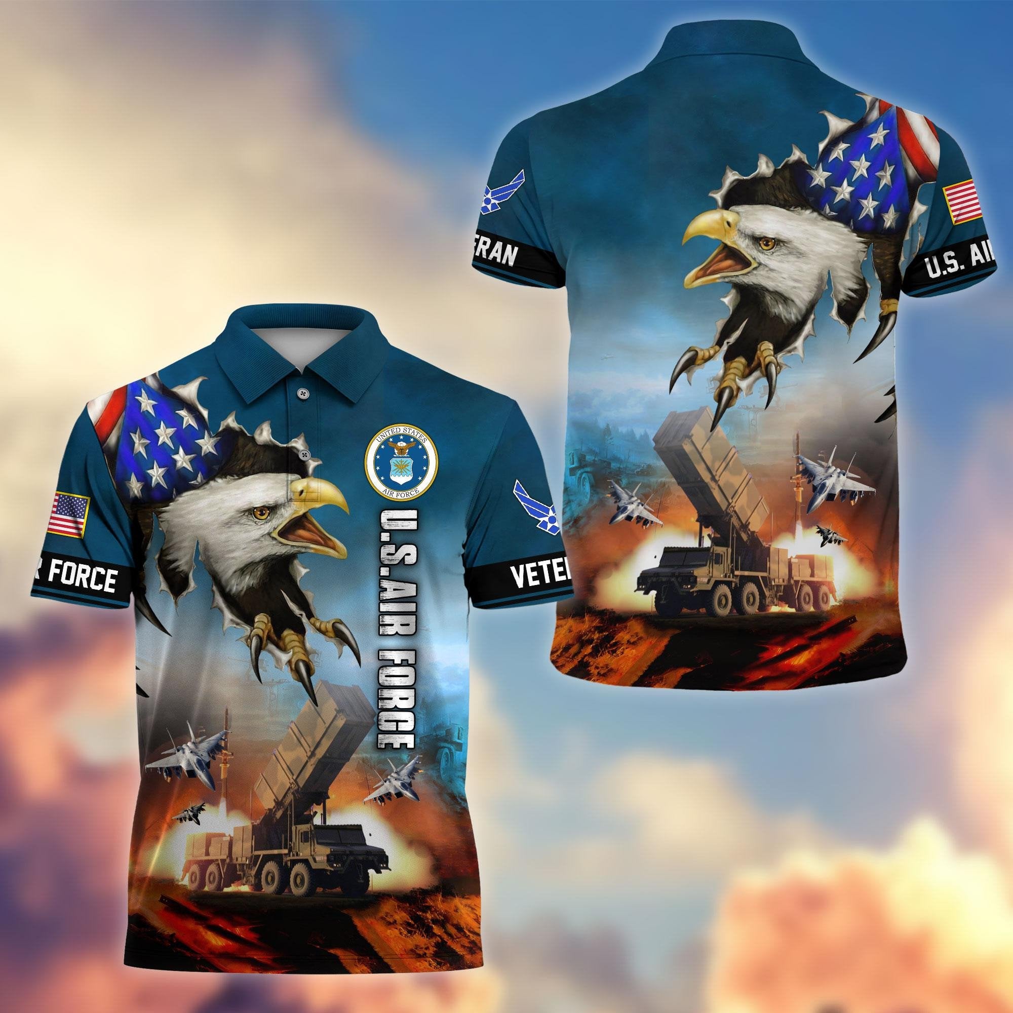 Premium US Veterans Polo Shirt, Gifts For Veterans Day, Gifts For Dad, Gifts For Husband Veteran APHN060811