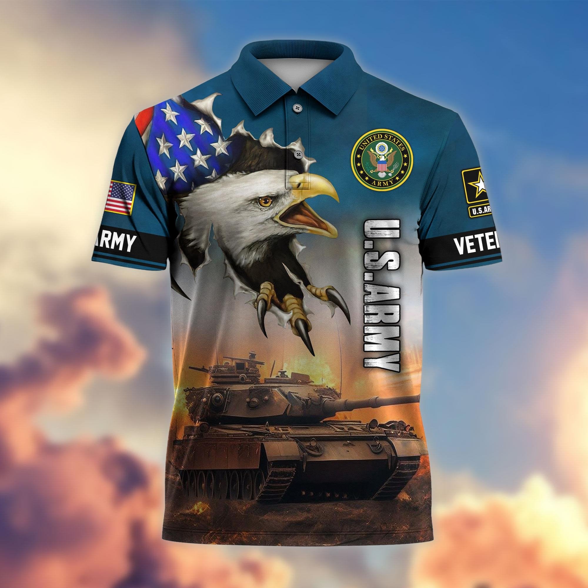 Premium US Veterans Polo Shirt, Gifts For Veterans Day, Gifts For Dad, Gifts For Husband Veteran APHN060811