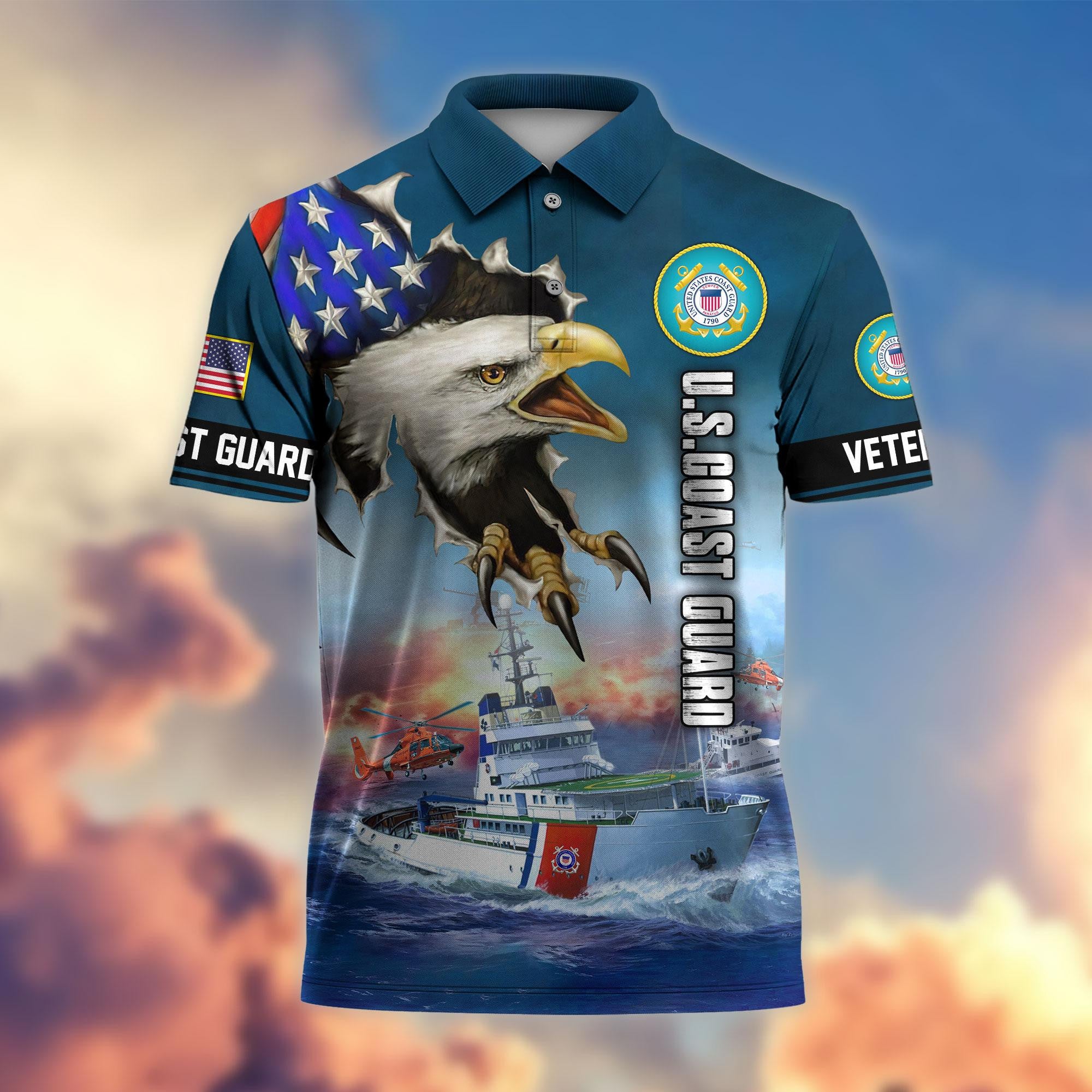 Premium US Veterans Polo Shirt, Gifts For Veterans Day, Gifts For Dad, Gifts For Husband Veteran APHN060811