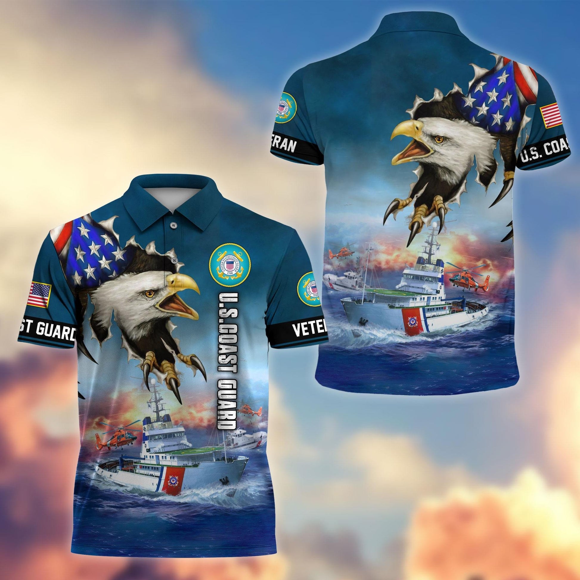 Premium US Veterans Polo Shirt, Gifts For Veterans Day, Gifts For Dad, Gifts For Husband Veteran APHN060811