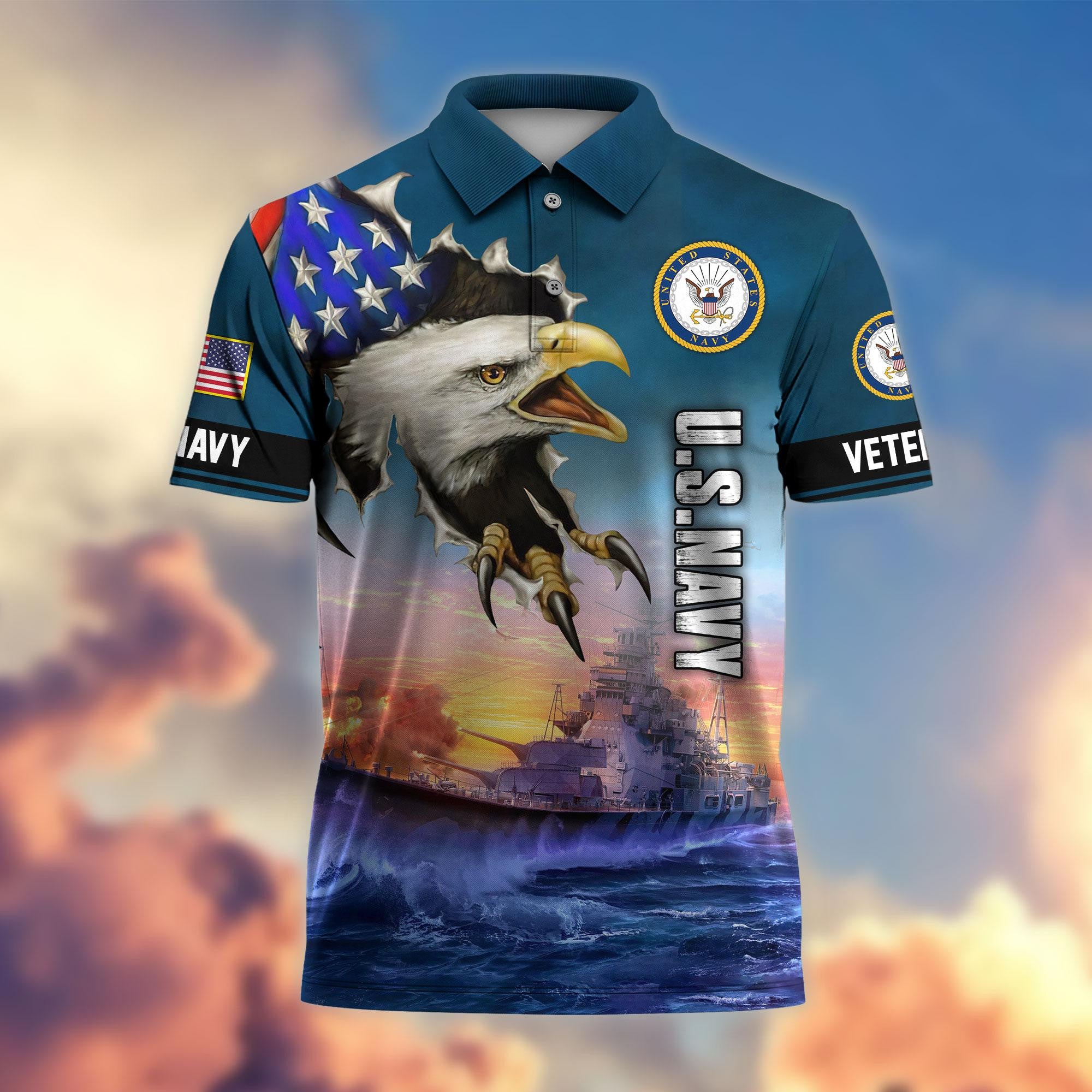 Premium US Veterans Polo Shirt, Gifts For Veterans Day, Gifts For Dad, Gifts For Husband Veteran APHN060811