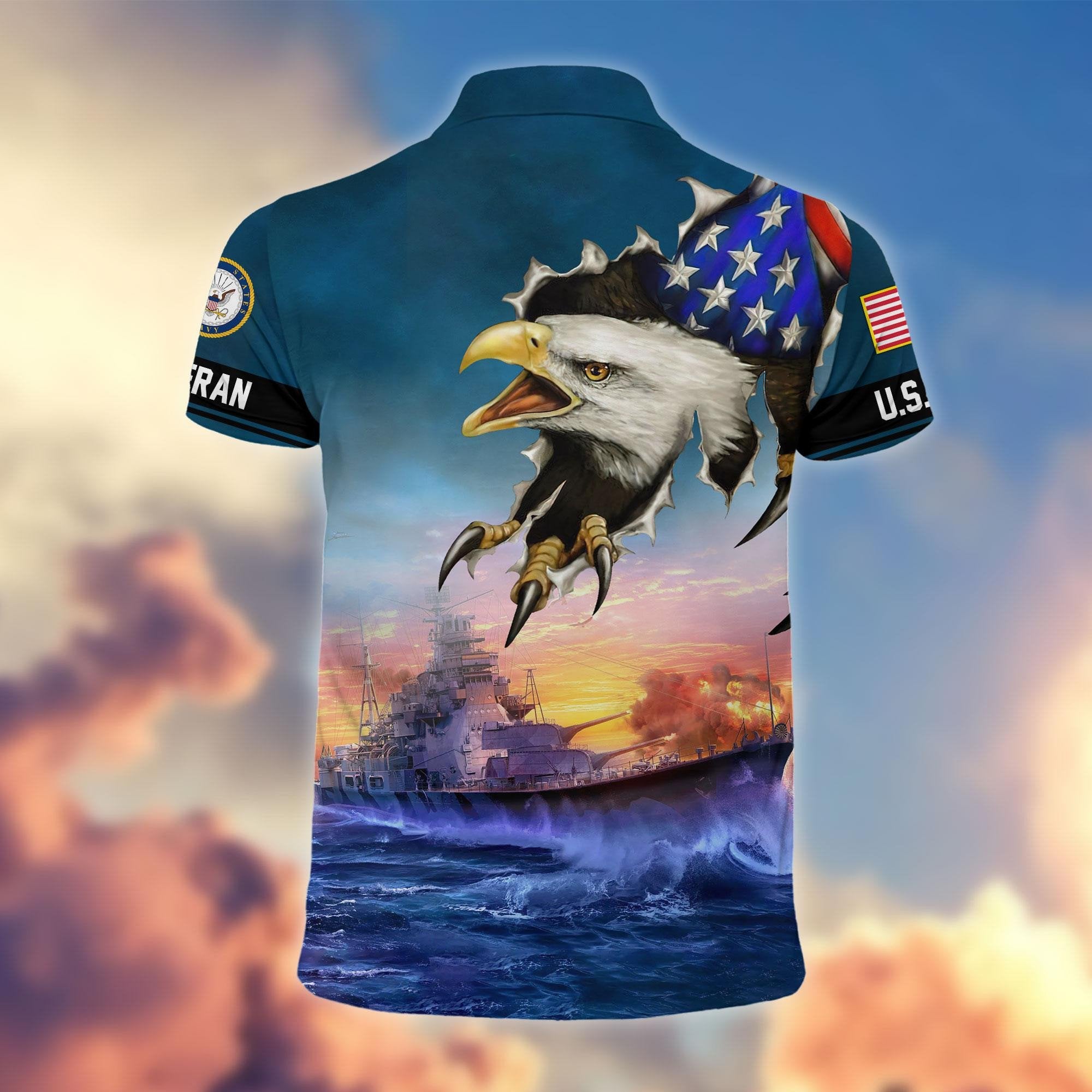 Premium US Veterans Polo Shirt, Gifts For Veterans Day, Gifts For Dad, Gifts For Husband Veteran APHN060811