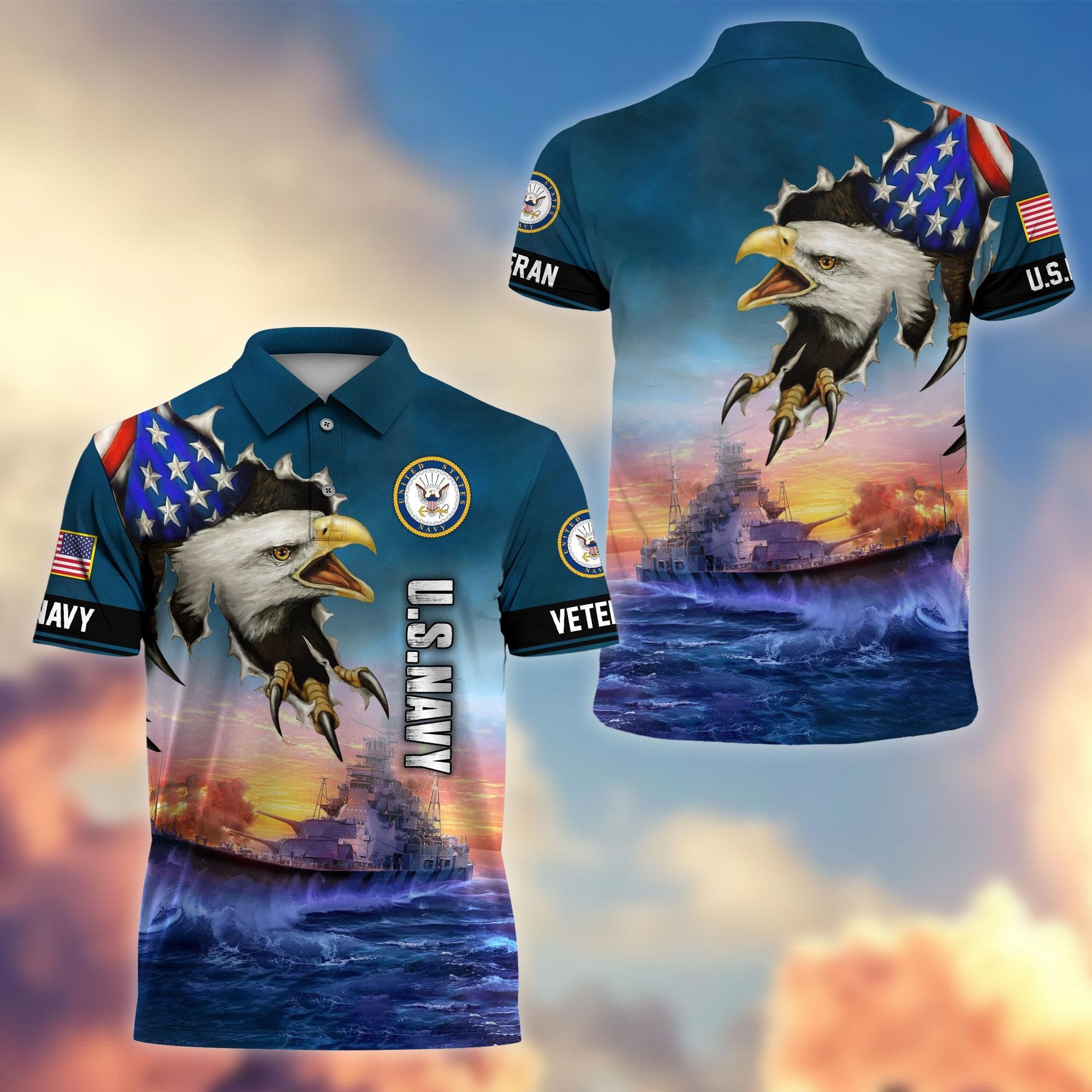 Premium US Veterans Polo Shirt, Gifts For Veterans Day, Gifts For Dad, Gifts For Husband Veteran APHN060811