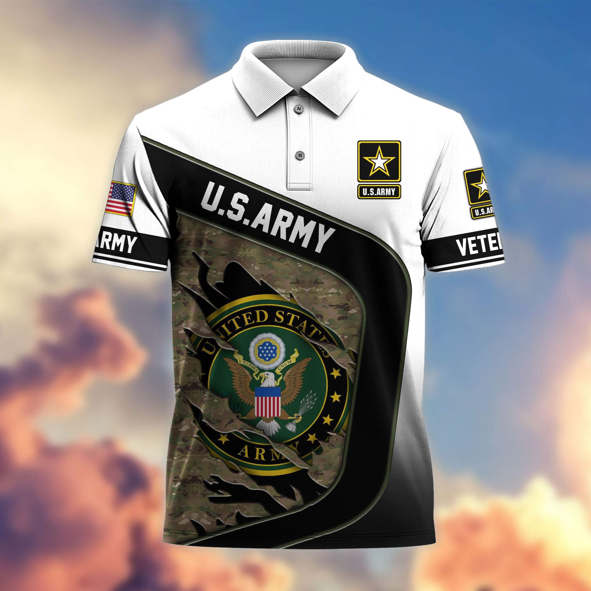 Premium US Veterans Polo Shirt, Gifts For Veterans Day, Gifts For Dad, Gifts For Husband Veteran APHN130811