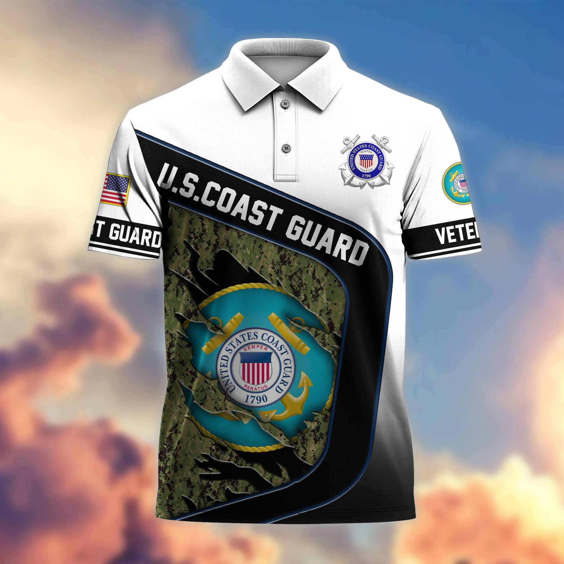 Premium US Veterans Polo Shirt, Gifts For Veterans Day, Gifts For Dad, Gifts For Husband Veteran APHN130811