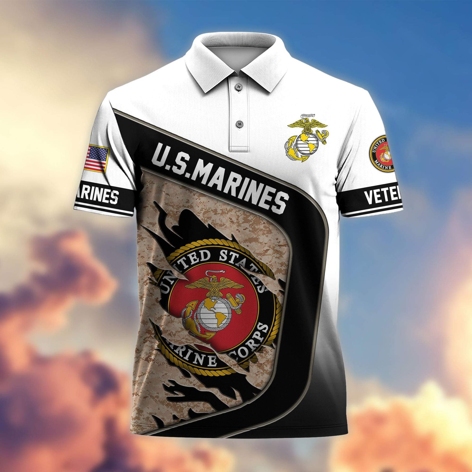 Premium US Veterans Polo Shirt, Gifts For Veterans Day, Gifts For Dad, Gifts For Husband Veteran APHN130811