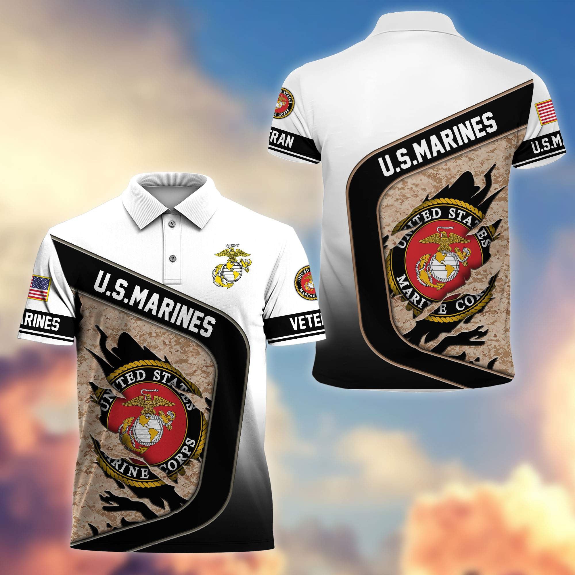 Premium US Veterans Polo Shirt, Gifts For Veterans Day, Gifts For Dad, Gifts For Husband Veteran APHN130811