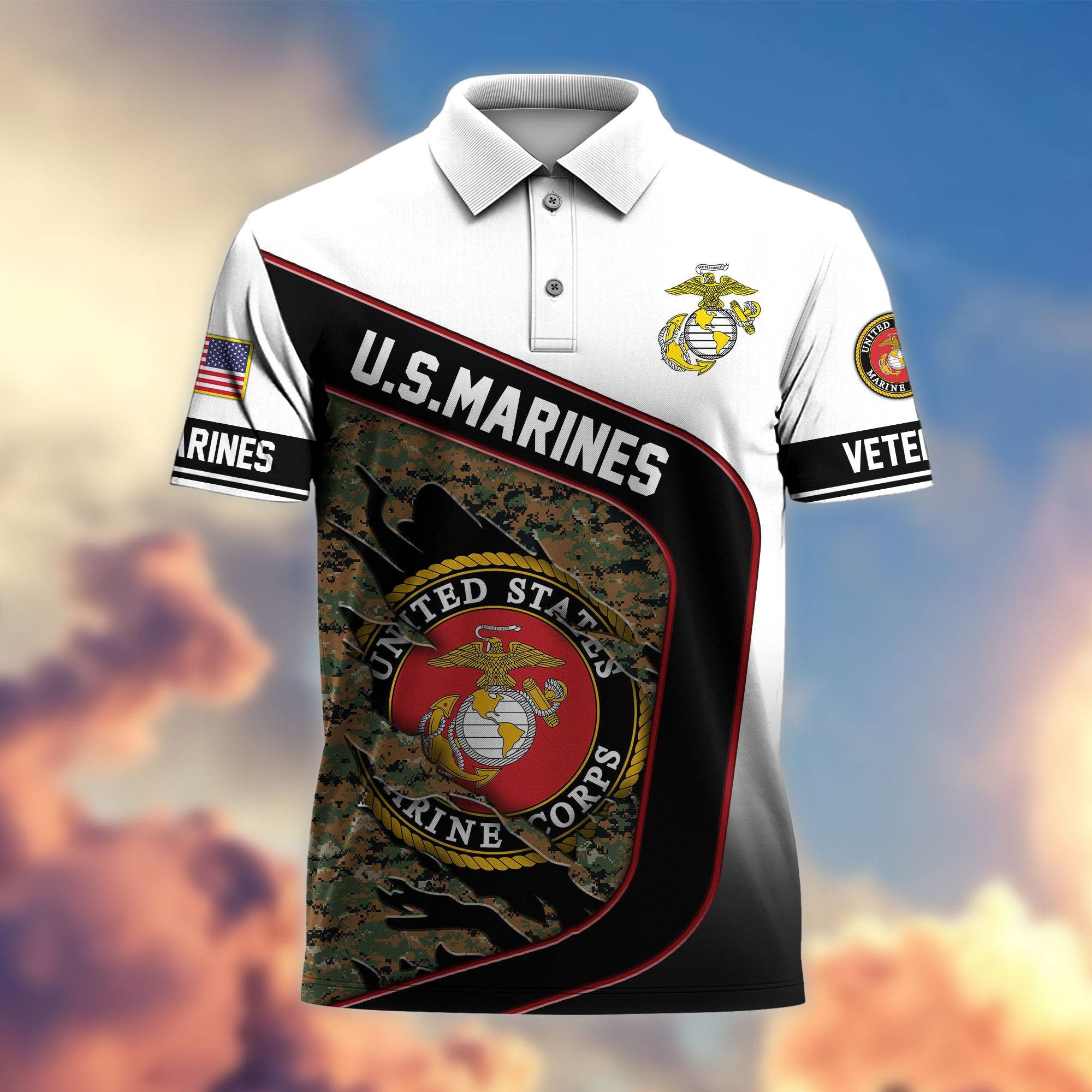 Premium US Veterans Polo Shirt, Gifts For Veterans Day, Gifts For Dad, Gifts For Husband Veteran APHN130811