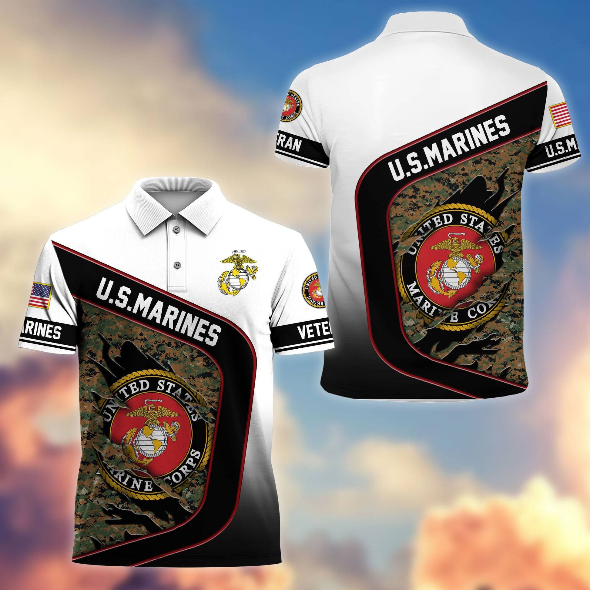 Premium US Veterans Polo Shirt, Gifts For Veterans Day, Gifts For Dad, Gifts For Husband Veteran APHN130811