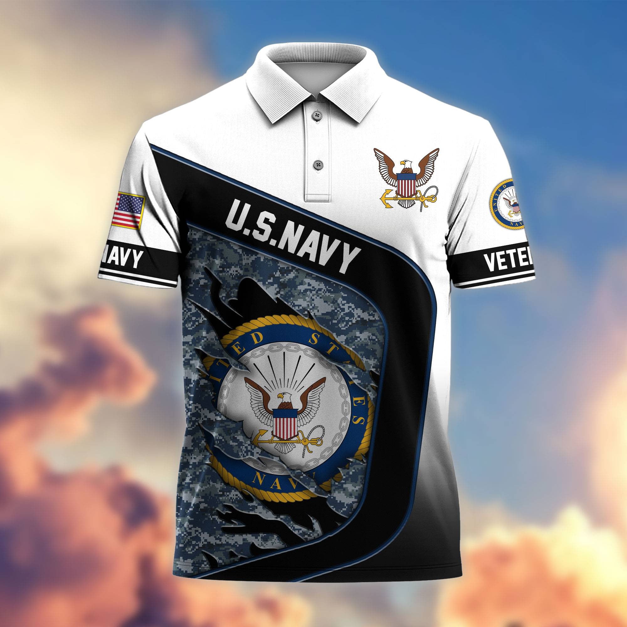 Premium US Veterans Polo Shirt, Gifts For Veterans Day, Gifts For Dad, Gifts For Husband Veteran APHN130811