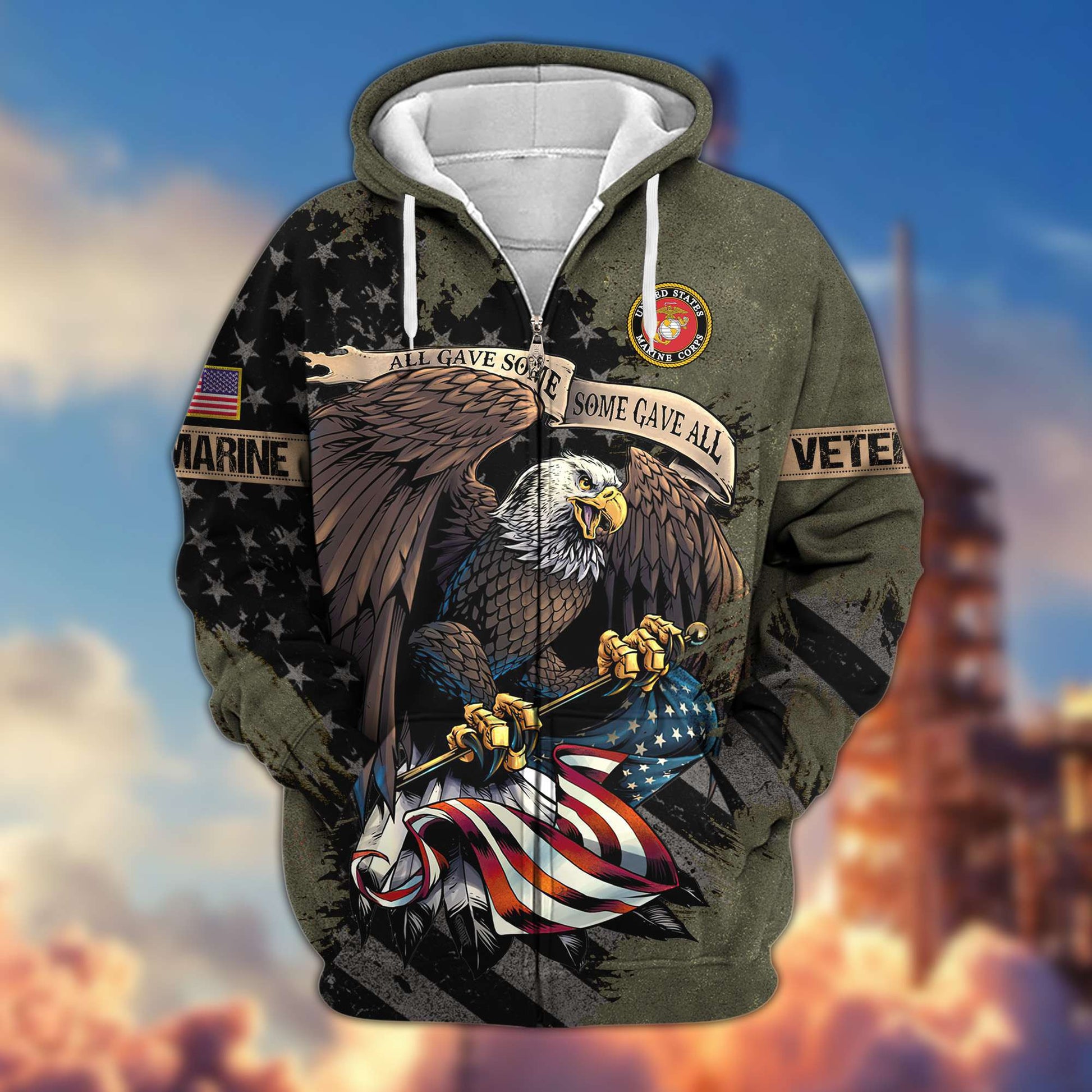Premium US Veterans Zip Hoodie Gifts For Veterans Day, Gifts For Dad, Gifts For Husband BPVC160802