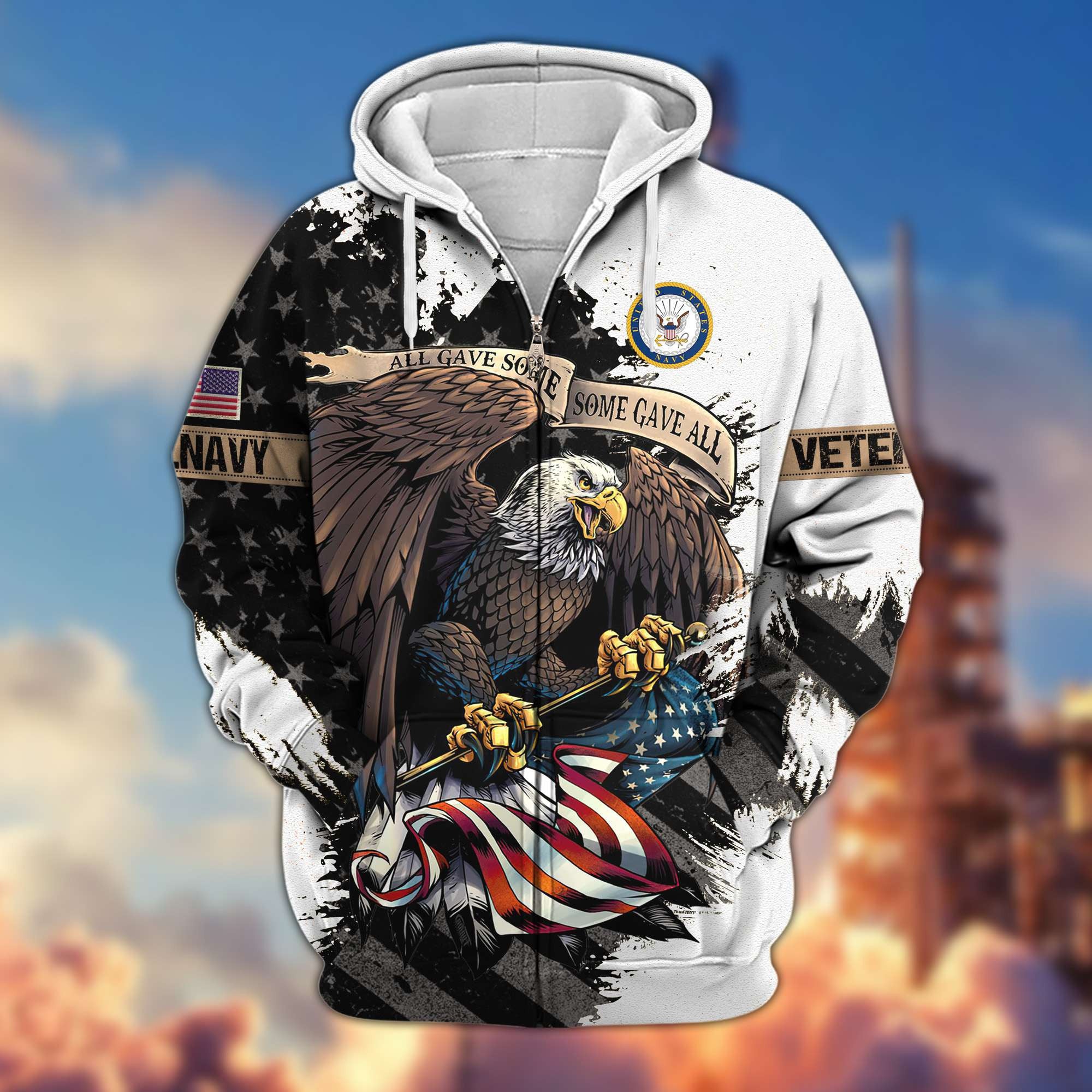 Premium US Veterans Zip Hoodie Gifts For Veterans Day, Gifts For Dad, Gifts For Husband BPVC160802