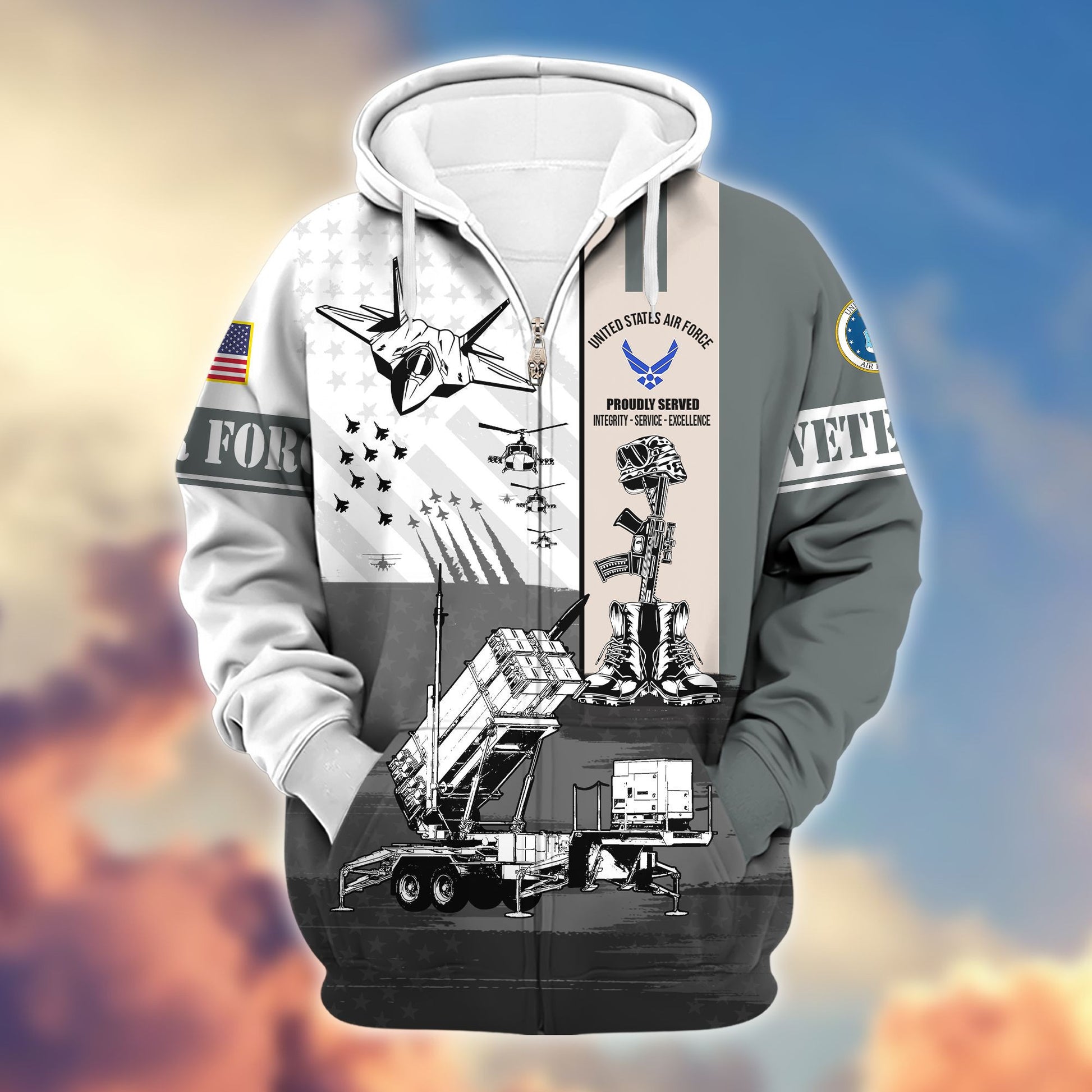 Premium US Veterans Zip Hoodie Gifts For Veterans Day BPVC150801