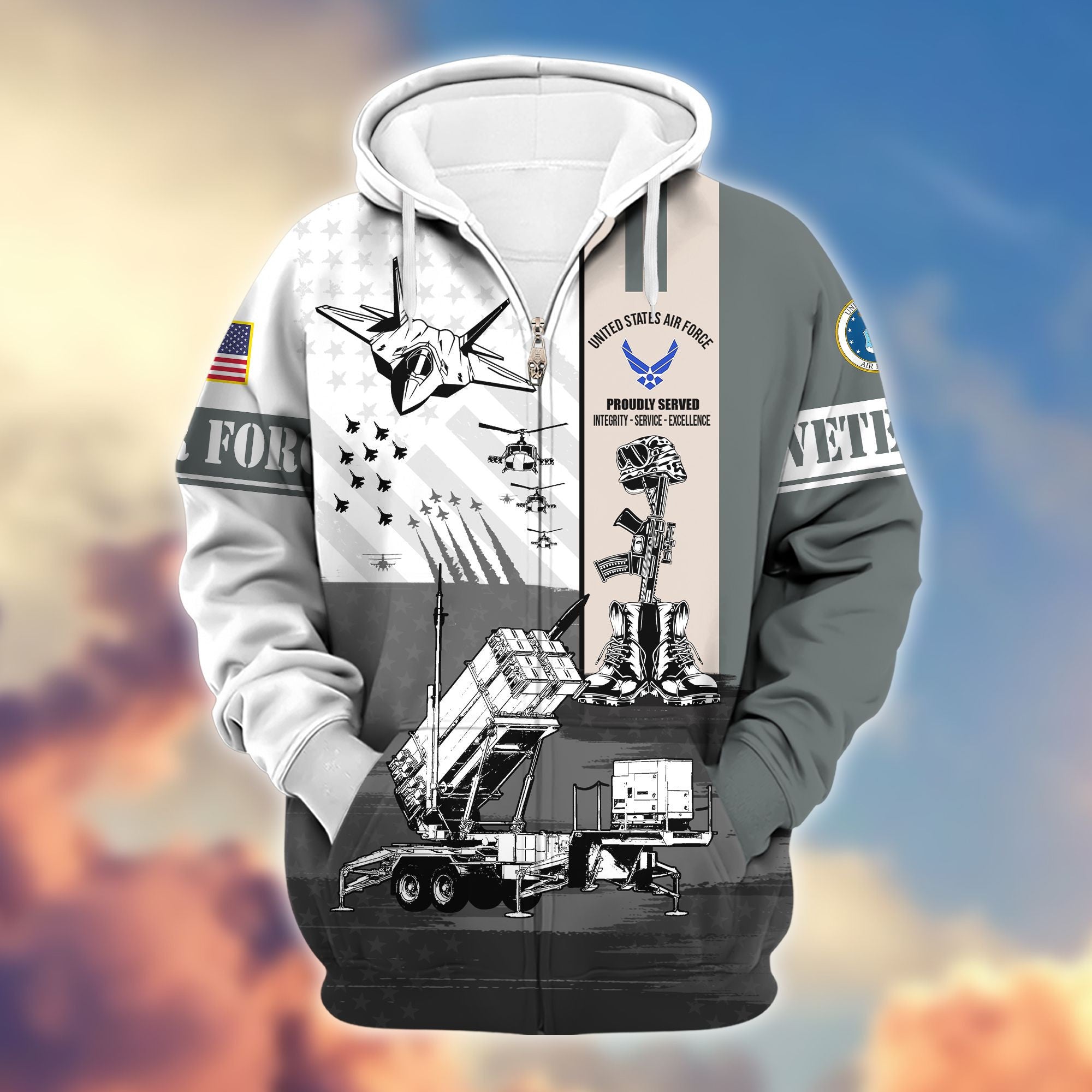 Premium US Veterans Zip Hoodie Gifts For Veterans Day BPVC150801