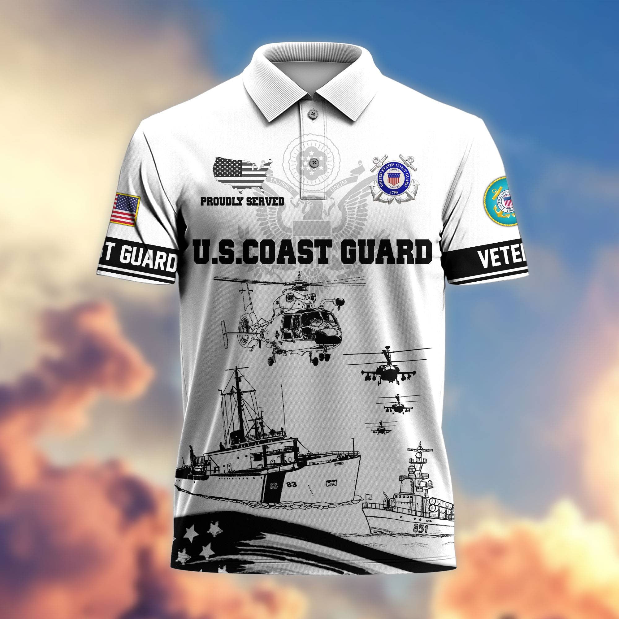 Premium US Veterans Polo Shirt, Gifts For Dad, Gifts For Husband APHN130813