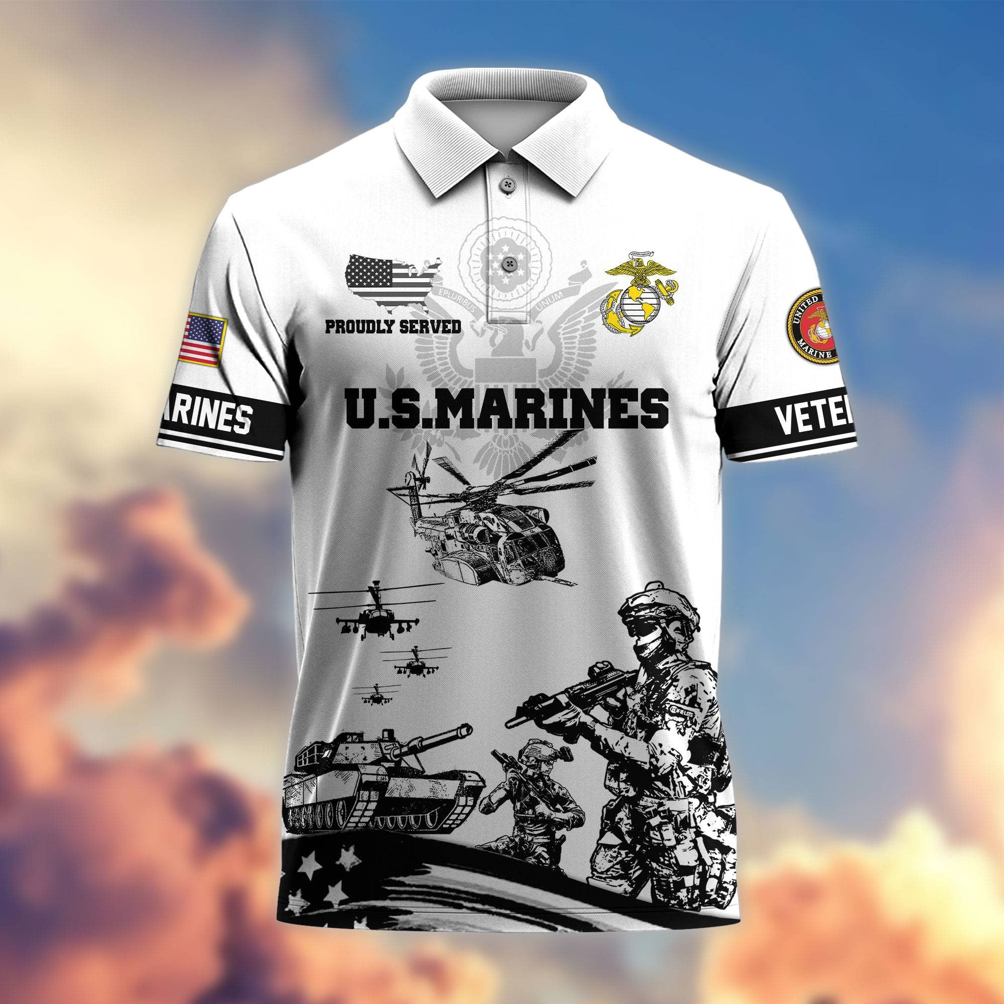 Premium US Veterans Polo Shirt, Gifts For Dad, Gifts For Husband APHN130813
