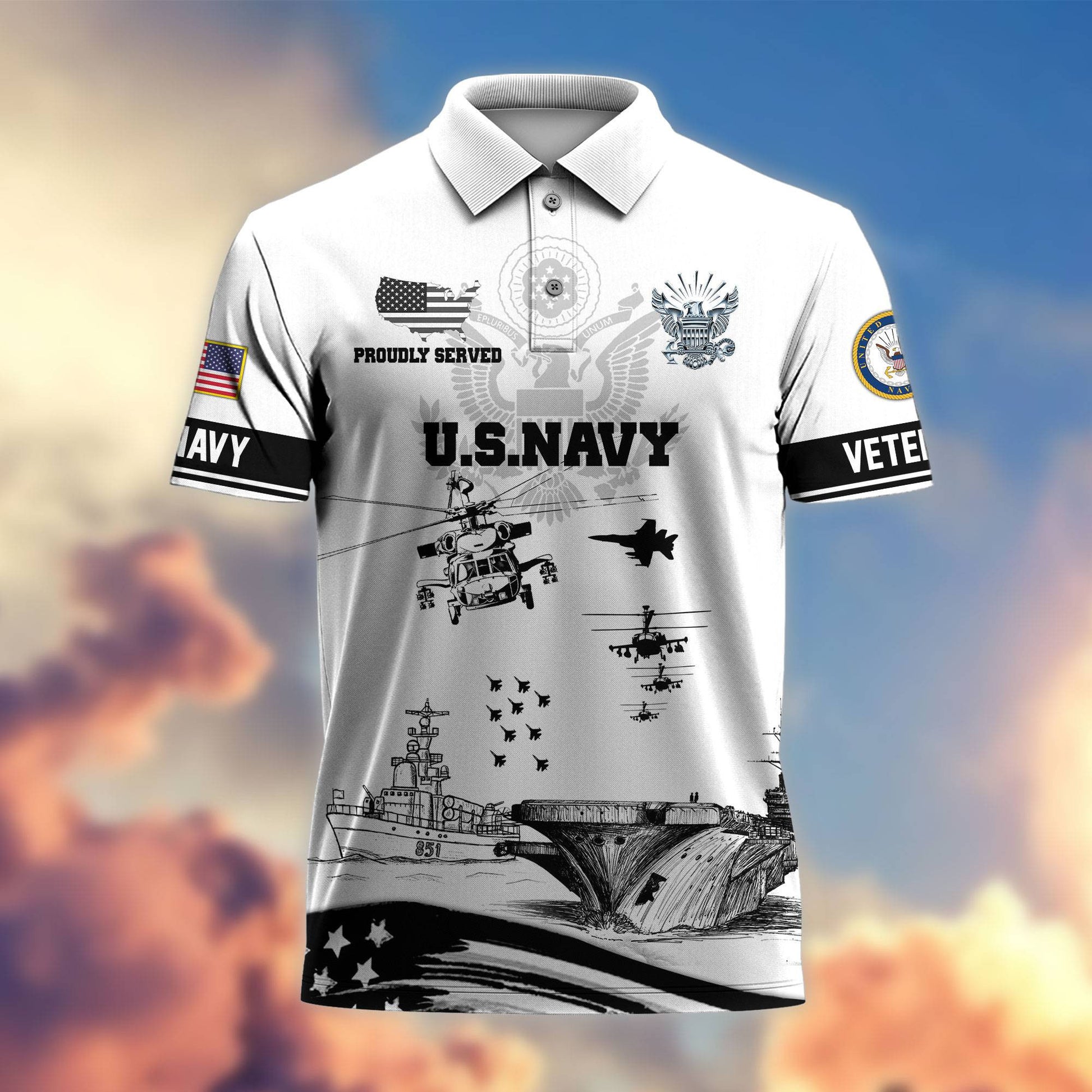 Premium US Veterans Polo Shirt, Gifts For Dad, Gifts For Husband APHN130813